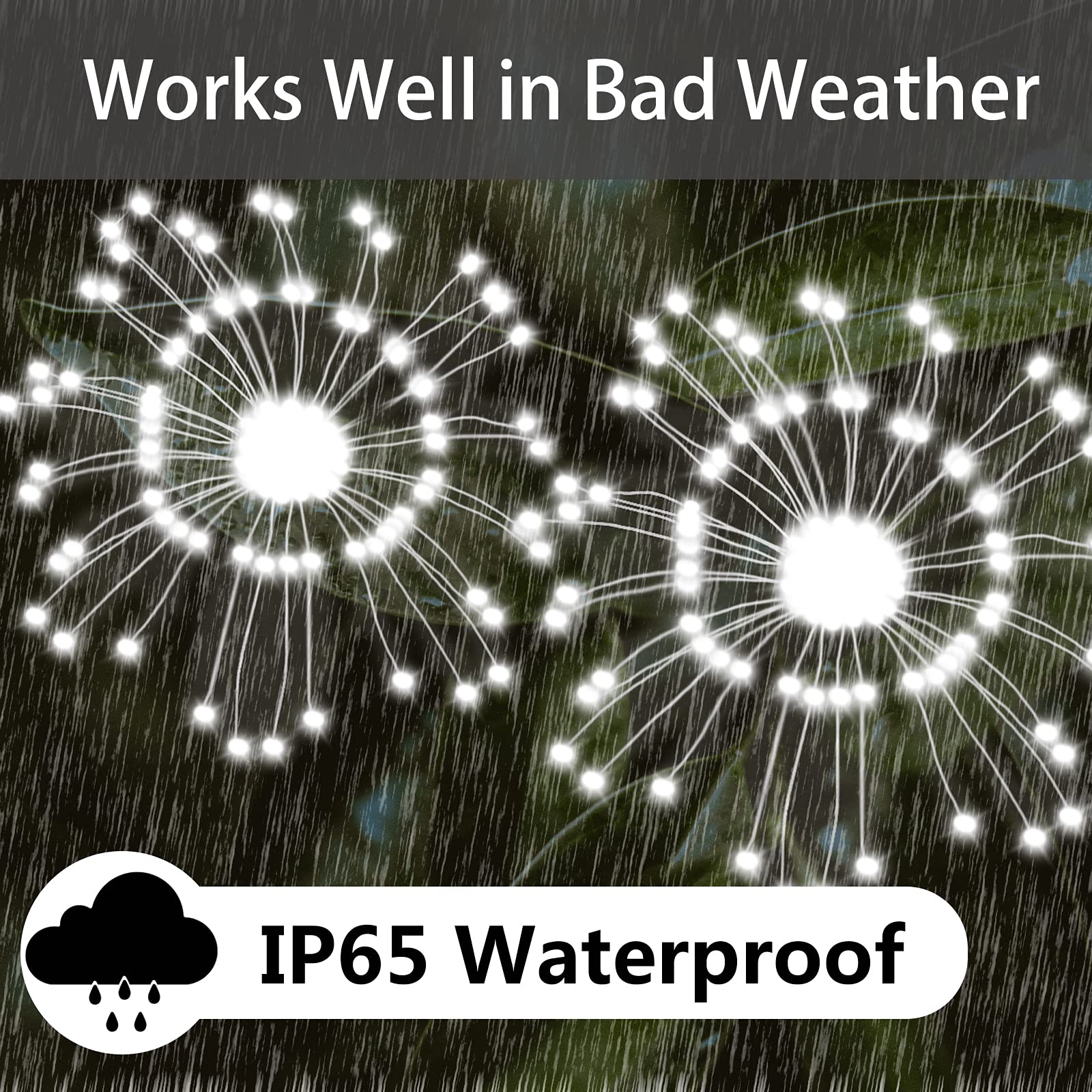 Zqx Solar Garden Decoration Light Outdoor, Diy Solar Firework Light 40 Copper Wires 120 Led 2 Lighting Modes,Waterproof Stake Landscape Light For Party Garden Courtyard Path (2 Packs Of Cold White