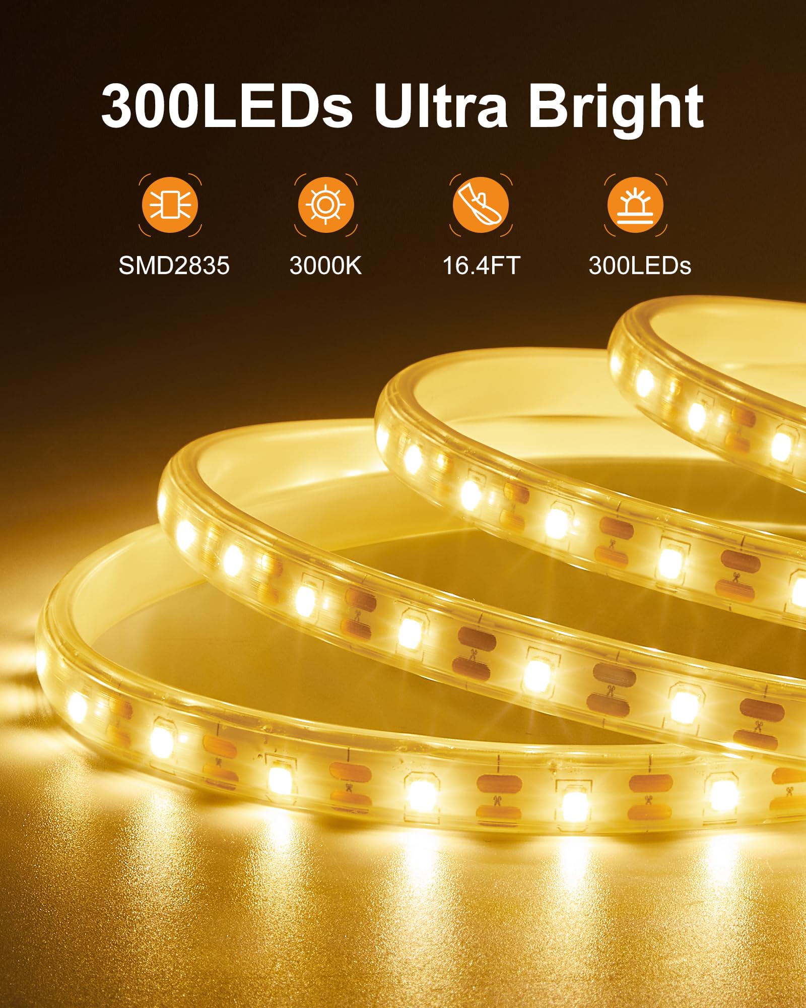 Lifengsoler Solar Strip Lights Outdoor Waterproof, 16.4Ft 300Leds Solar & Usb Powered Led Strips With Remote, 3000K Warm White Led Strips For Porch Gazebo Balcony Trampoline Garden Decor