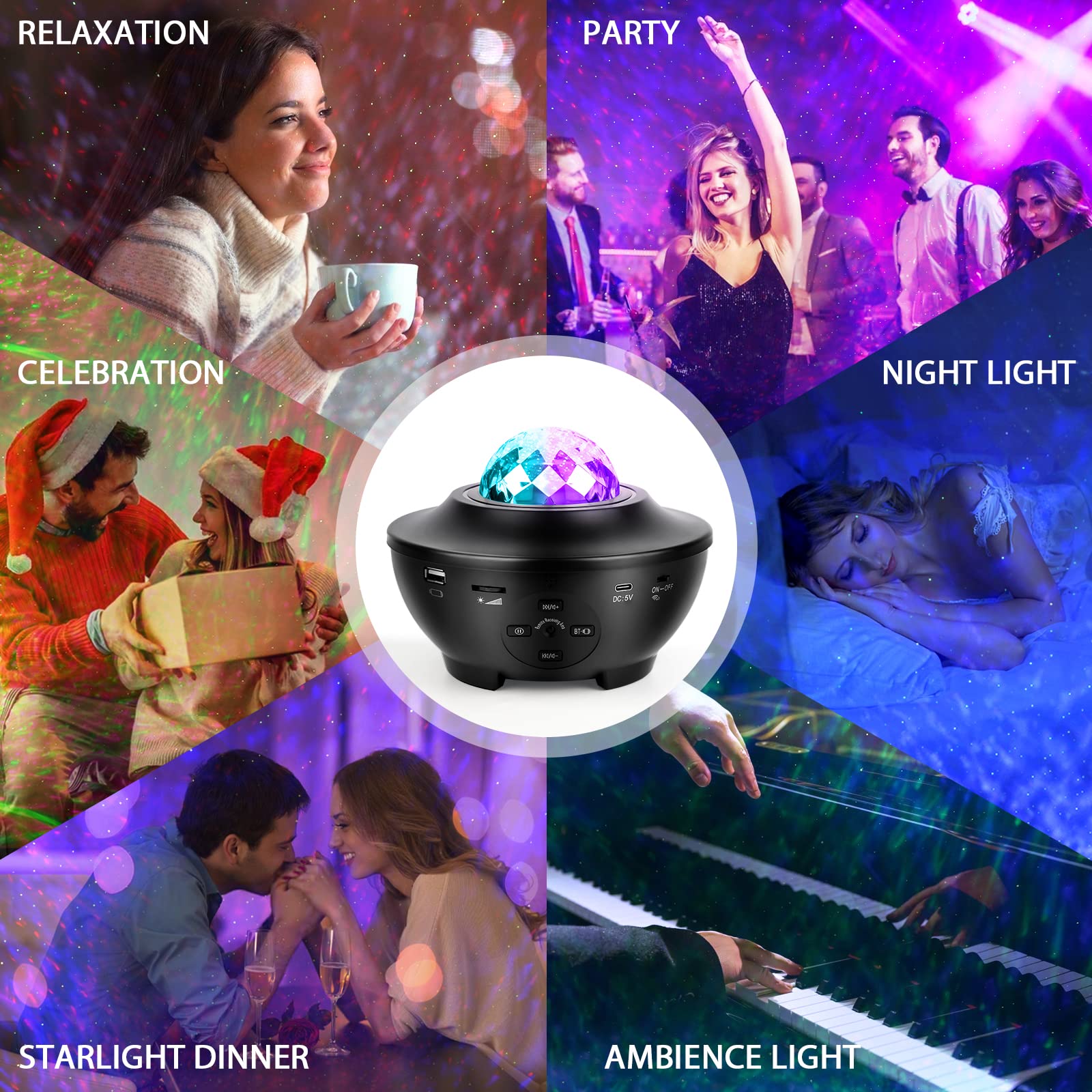 Zamoo Star Projector, Galaxy Projector For Bedroom, Led Night Light Projector With Bluetooth Speaker, Timer, Remote Control,  For Kids, Adults, Christmas, Birthday