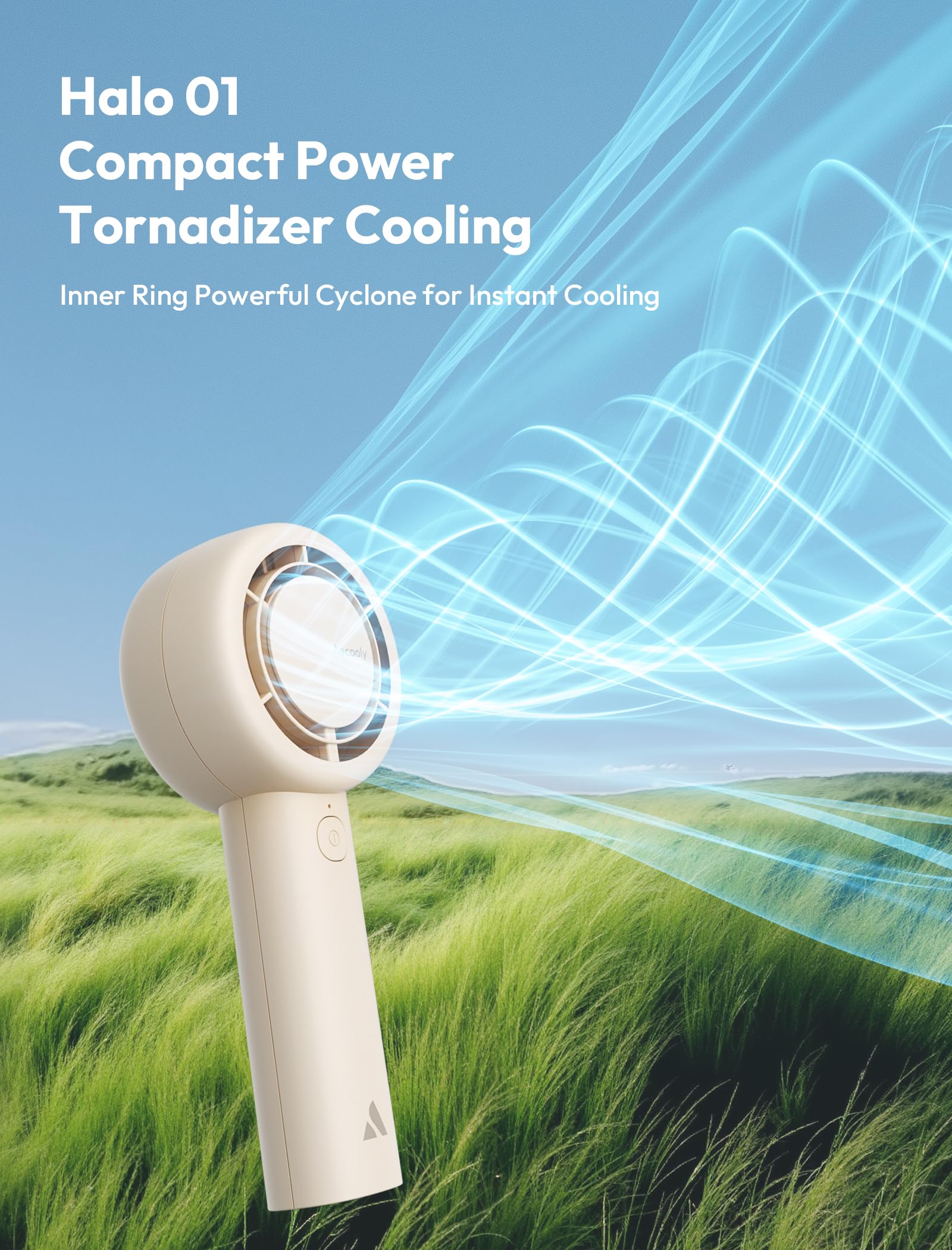 Turbo fan with 16 hours max cooling, 5 adjustable speeds, USB rechargeable for convenience Koospark