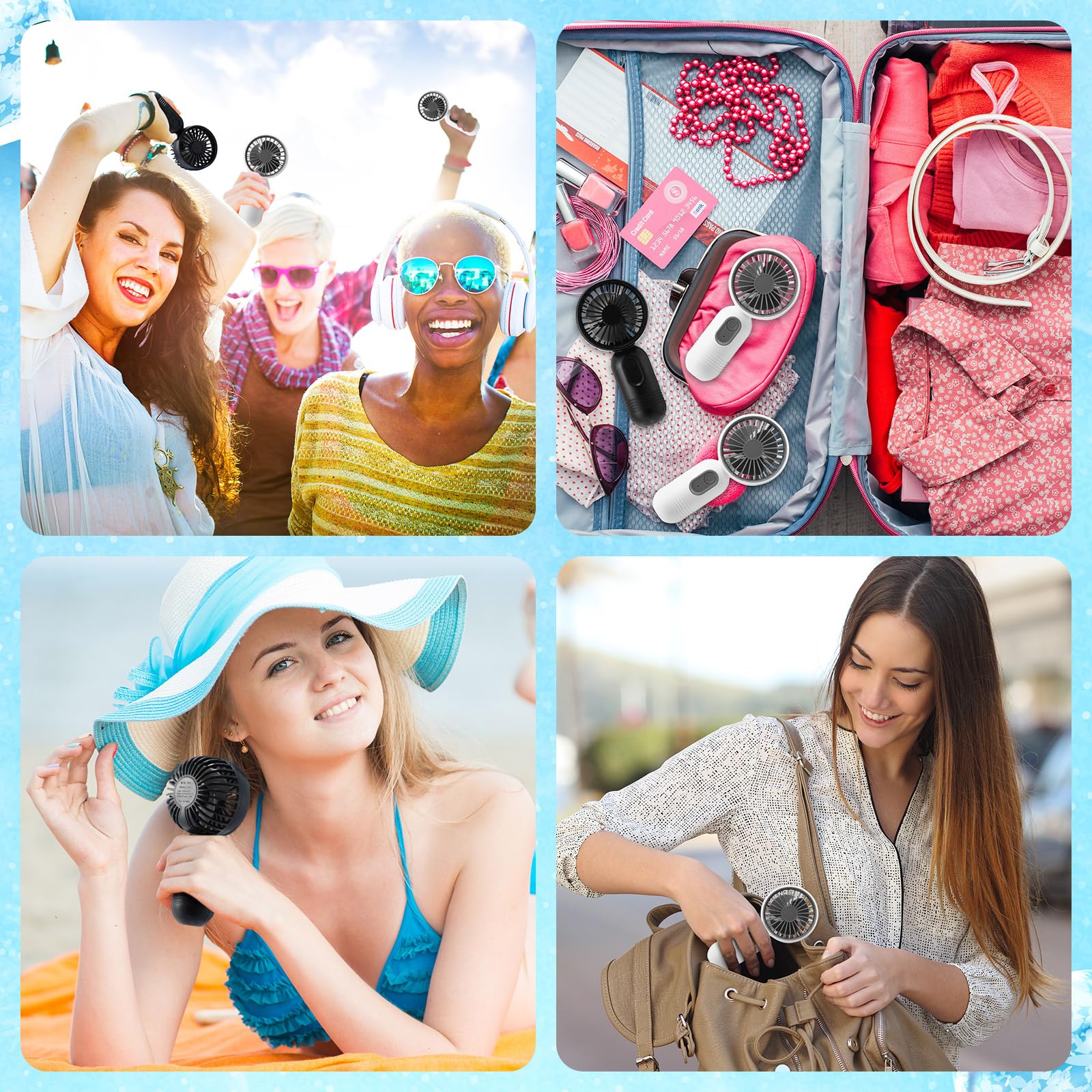 Small personal fans rechargeable and perfect for eyelashes makeup and beauty routines Koospark