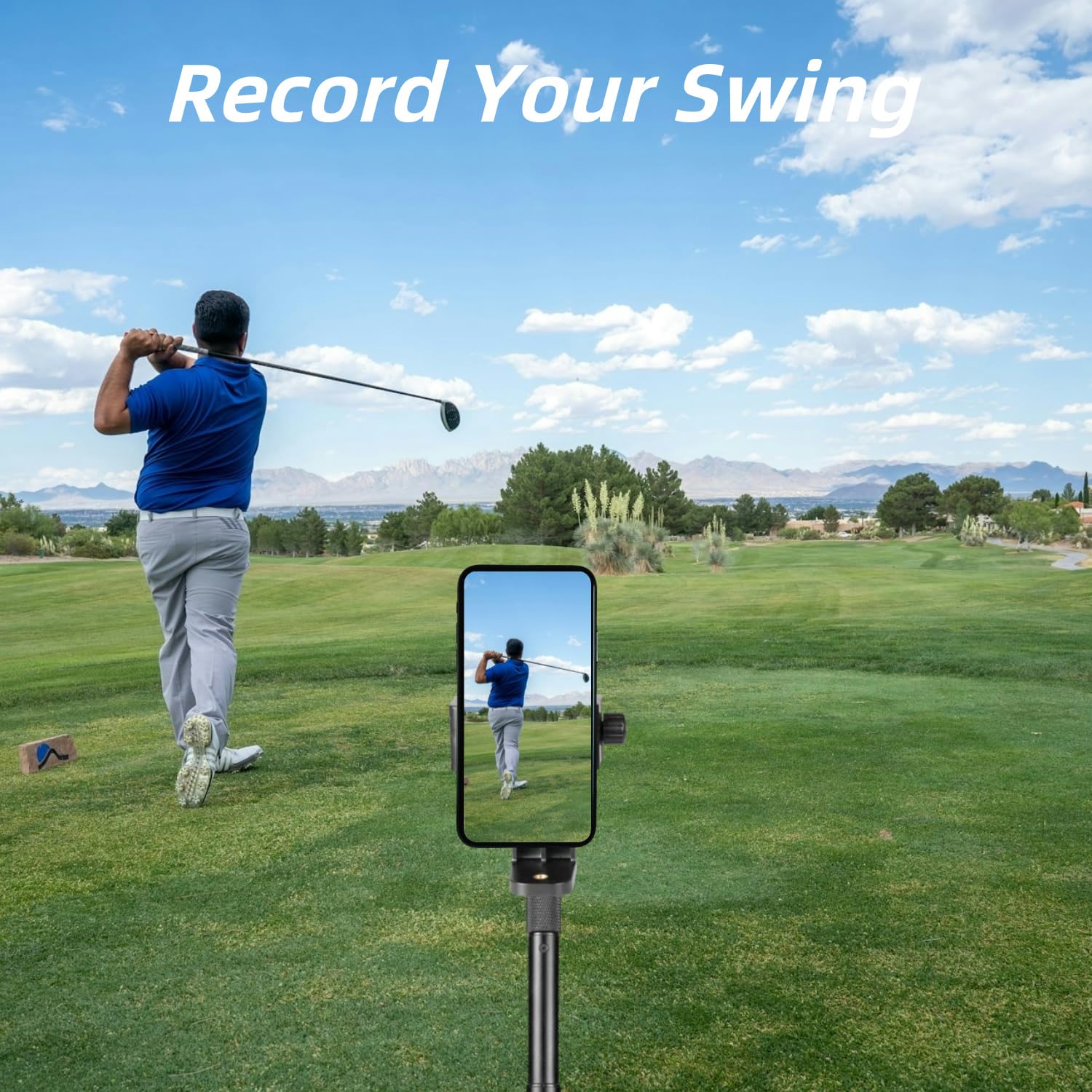 Yki Golf Tripod And Monopod Selfie Stick With Ground Spike Stake, Golf Swing Analyzer Phone Holder For Training Aid, Golf Selfie Stick Tripod For Recording Swings