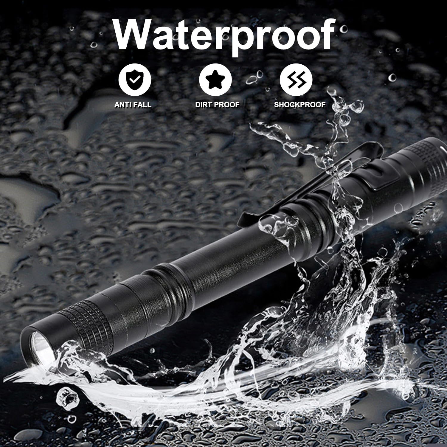 Hyvczp 4 Pcs Red Light Flashlight, Super Bright Led, Water Resistant, Aluminum, Black, For Observation, Astronomy, Outdoor Activities