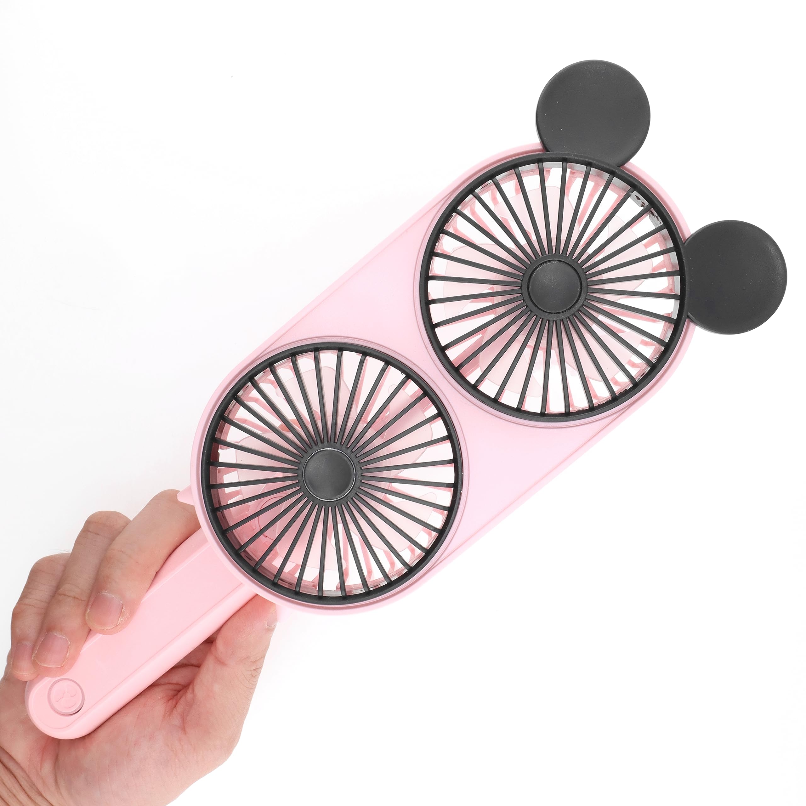 Lacovia Decolife Cute Mouse Foldable Portable Rechargeable Handheld Mini Fan, With Dual Turbo