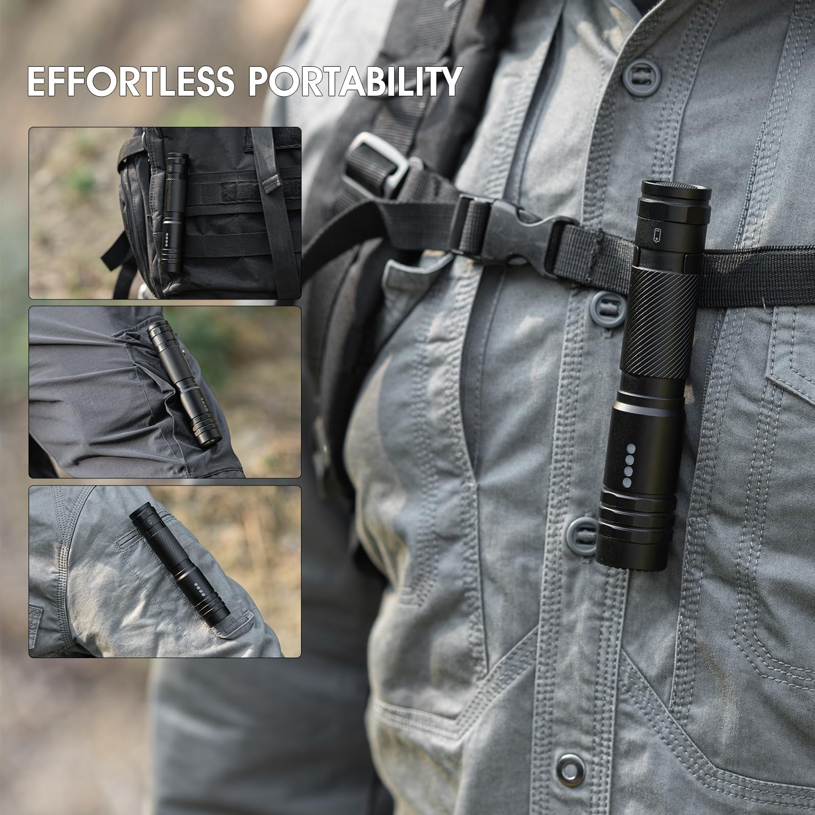 Zti Rechargeable Flashlights 2000 Lumen, 5 Light Modes, Usb-C Rechargeable Pocket Flashlight, Compact For Home, Emergency