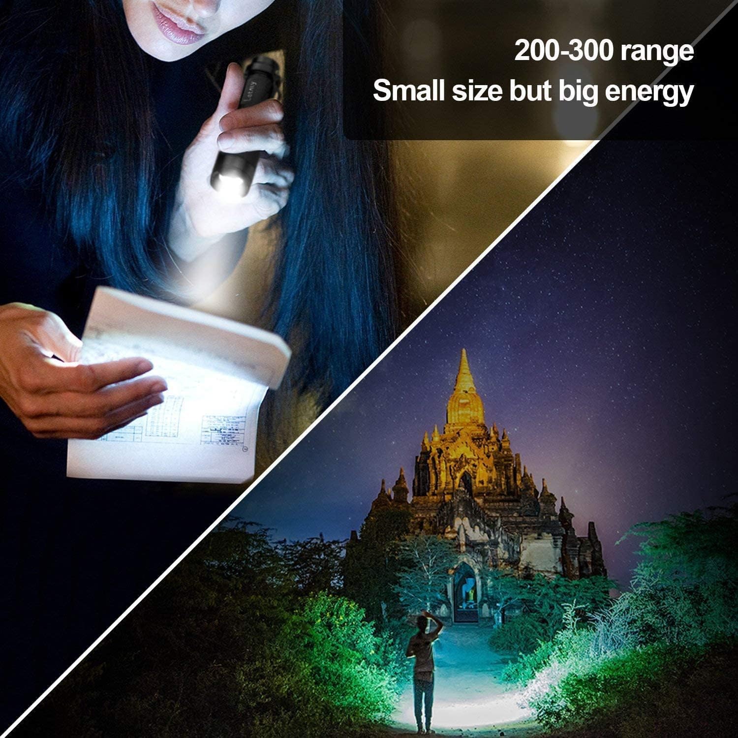 Letmy Tactical Flashlight, Super Bright Led Mini Flashlights With Belt Clip, Zoomable, 3 Modes, Waterproof - Best Edc Flashlight For , Hiking, Camping, Hurricane & Power Outage (2 Pack)