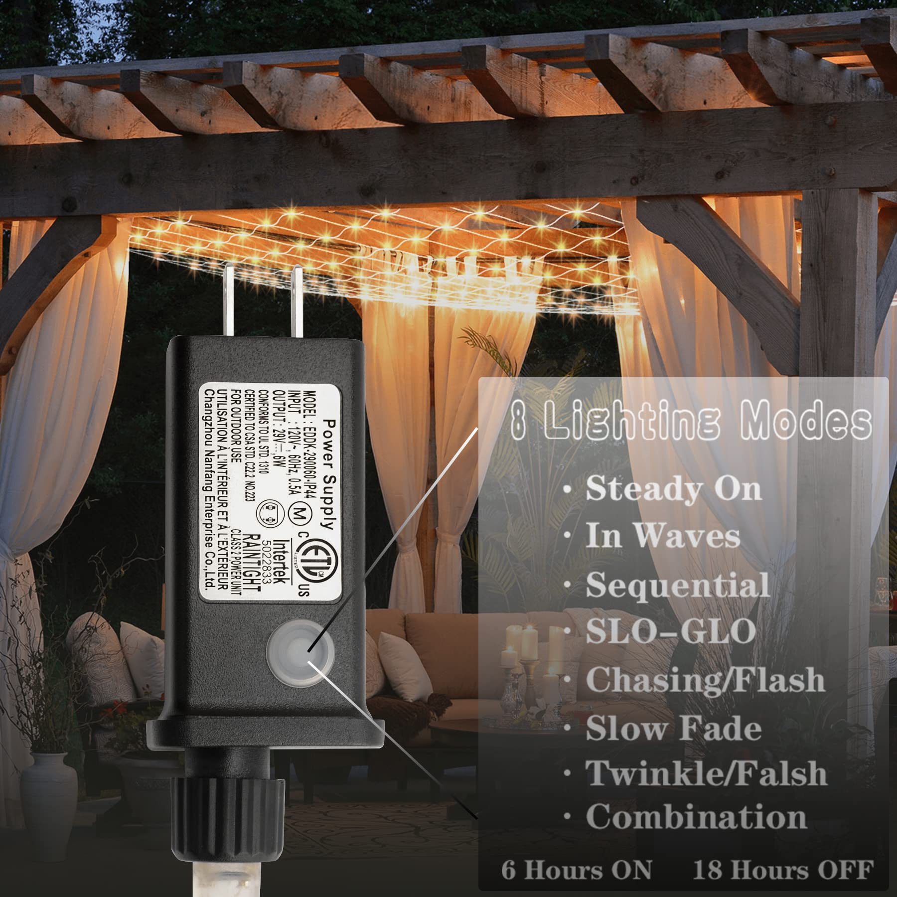 Eueasy Net Lights Outdoor, 270 Led Gazebo Lights, 10×10 Ft Connectable Chandelier With 8 Lighting Modes, Led Net Lighting For Bushes, Garden, Backyard, Holiday, Christmas