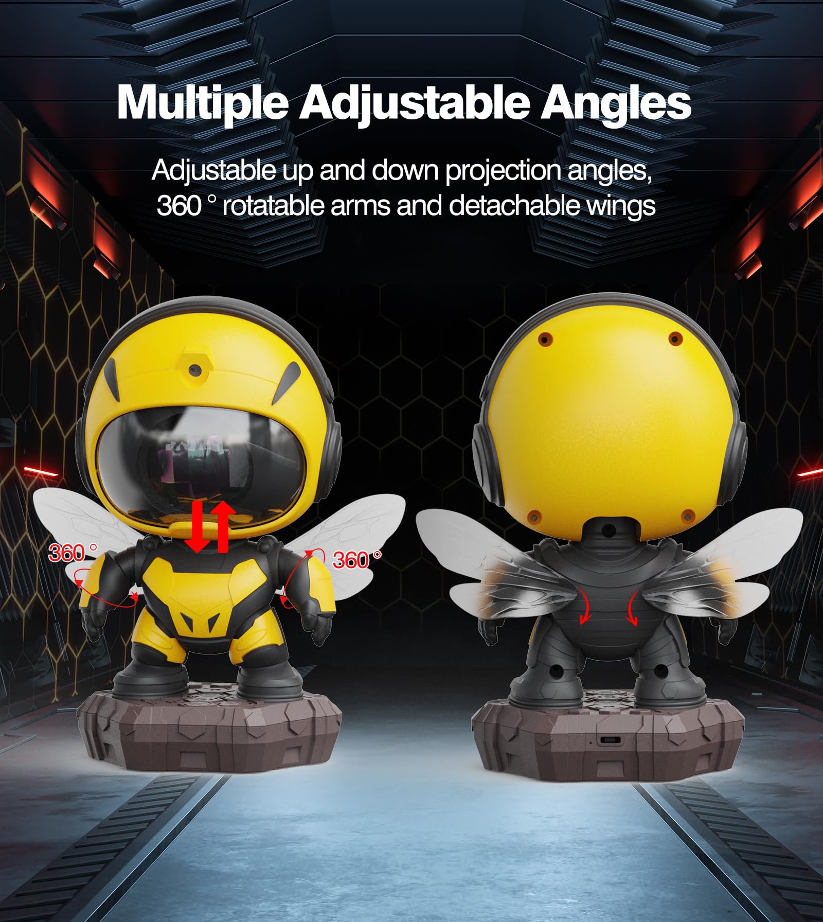 Zganva Astronaut Galaxy Projector,Astronaut Star Bee Projector,Nebula Ceiling Led Night Light For Kids With Timer Remote,Adjustable Flowing Light Starry Projector For Bedroom,Room Decor