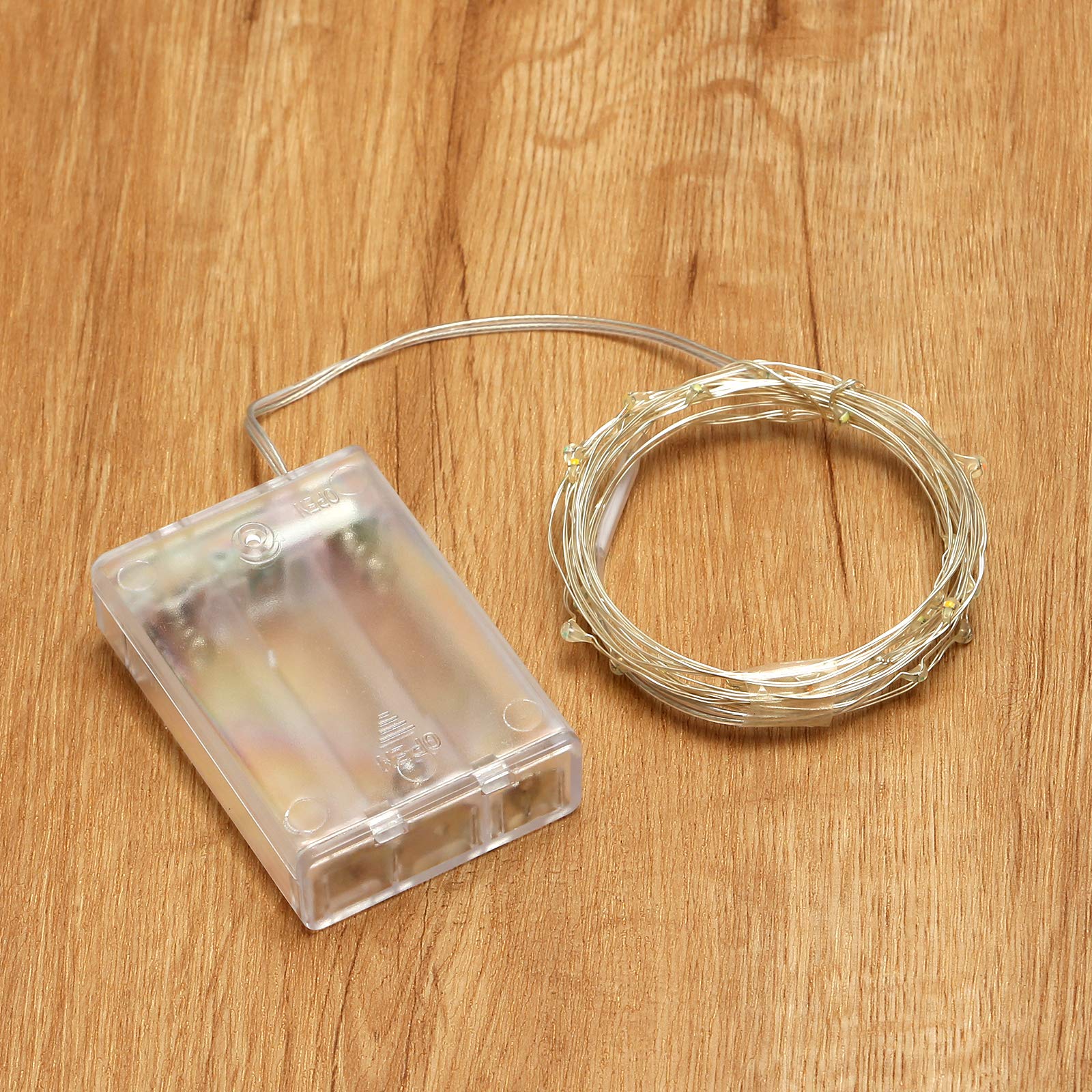 Tasodin Led Fairy Lights Waterproof 16.4Ft String Lights Battery Operated For Wedding, Home, Garden, Party, Christmas Decoration, White