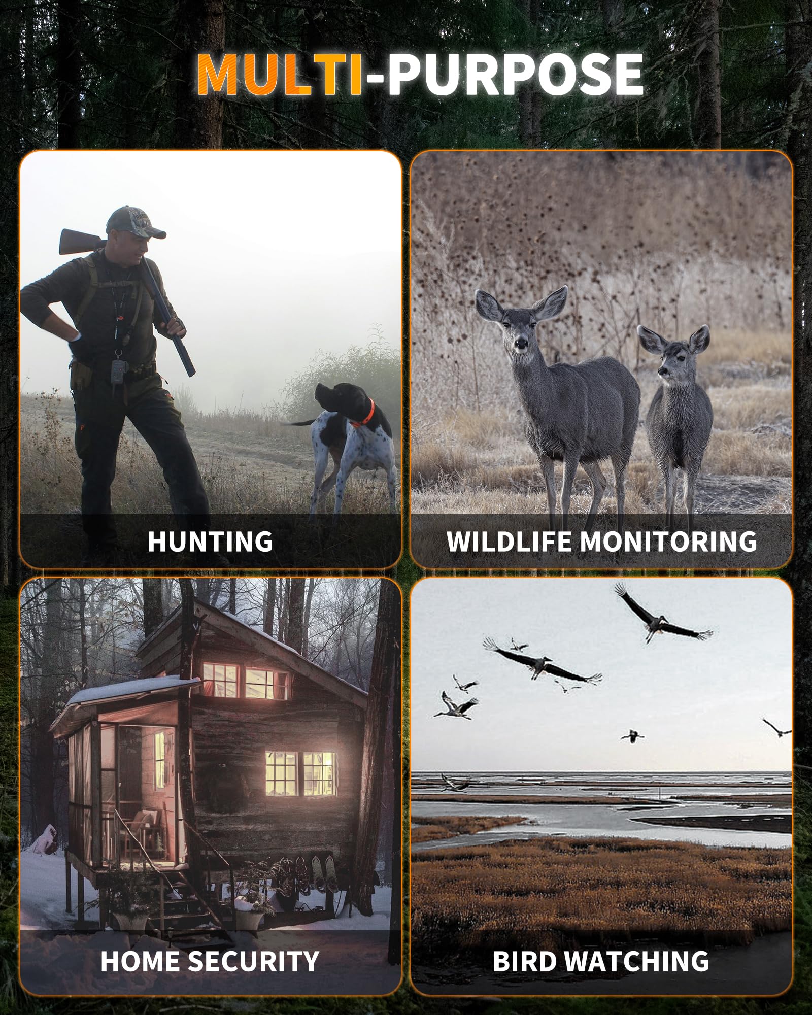 Mildhug Night Vision Goggles -4K Night Vision Binoculars with, 10X Zoom, External Tactical Light & Compass, 5000mAh Fast Charging, 32G Card, Record Video & Photos, Camping Hunting, Black