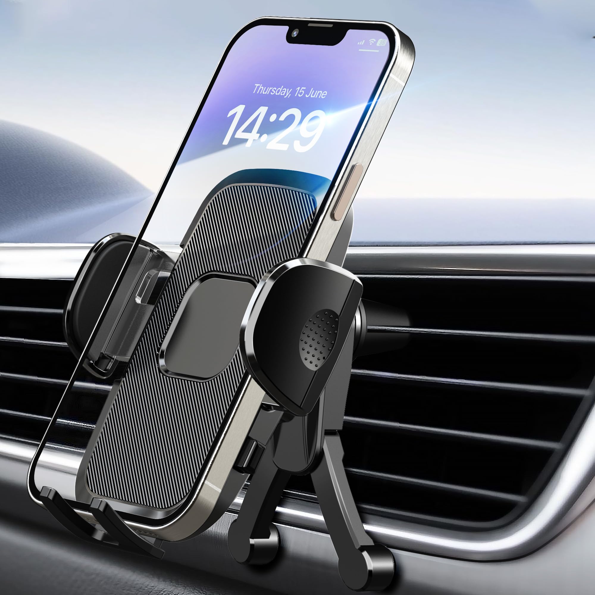 Aiziyo Car Phone Holder,Adjustable Air Vent Car Phone Holder Mount Compatible With Iphone 16/15/14/13, Samsung, Google,And All Smartphones, Hands- Auto Mobile Phone Stand