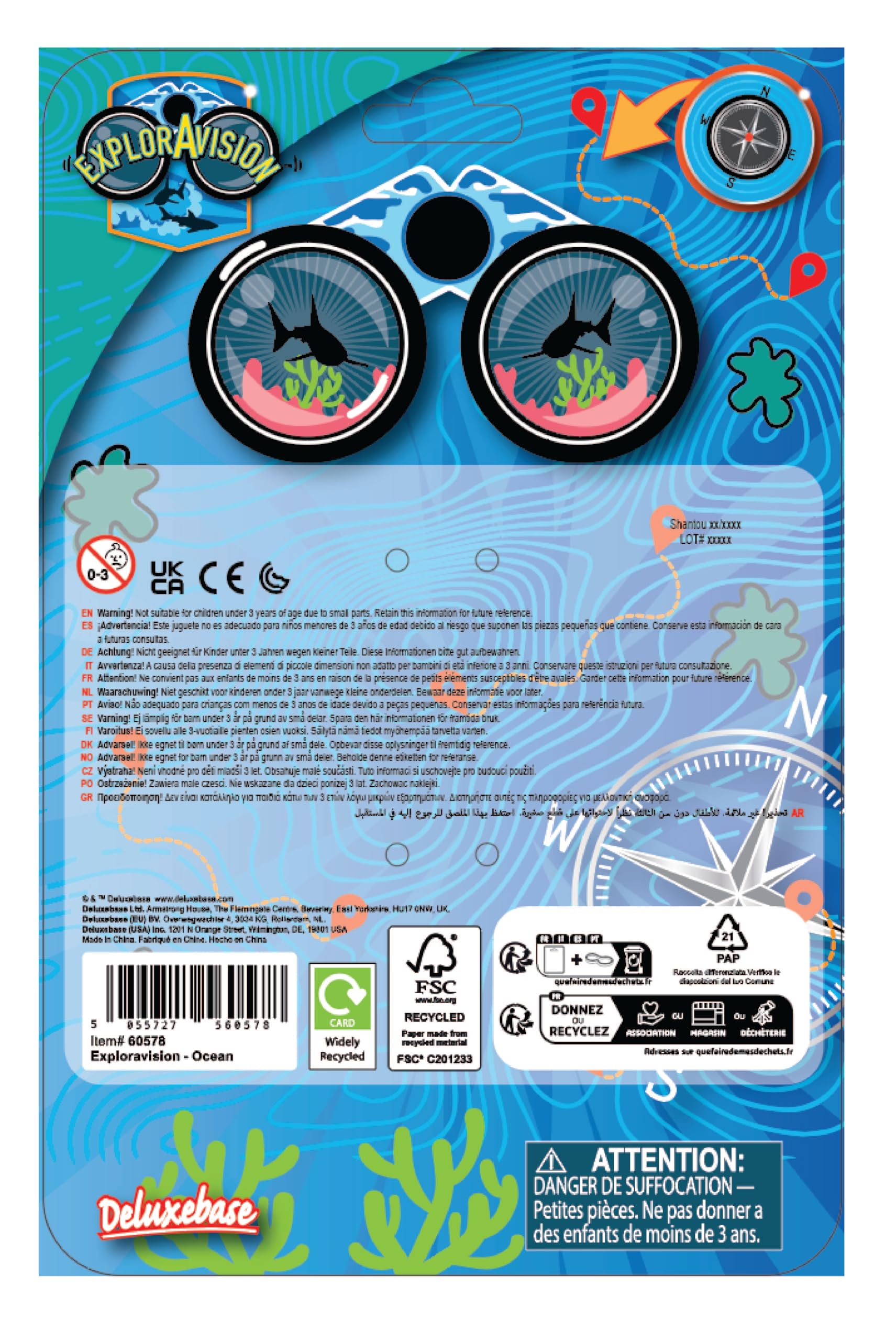 Exploravision Giraffe Binocular From Deluxebase. Safari Portable And Compact Binoculars For Kids, Educational Animal Explorer For Outdoor Adventure And Play.