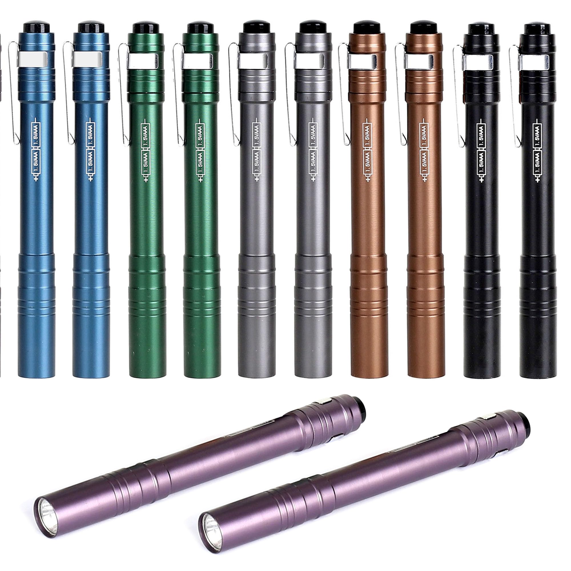 Fastpro 12-Pack Pen Light, Aluminum Led Penlights With Batteries Included & Pre-Installed, Pocket Flashlight For Inspections, Repairs, Camping And Emergencies
