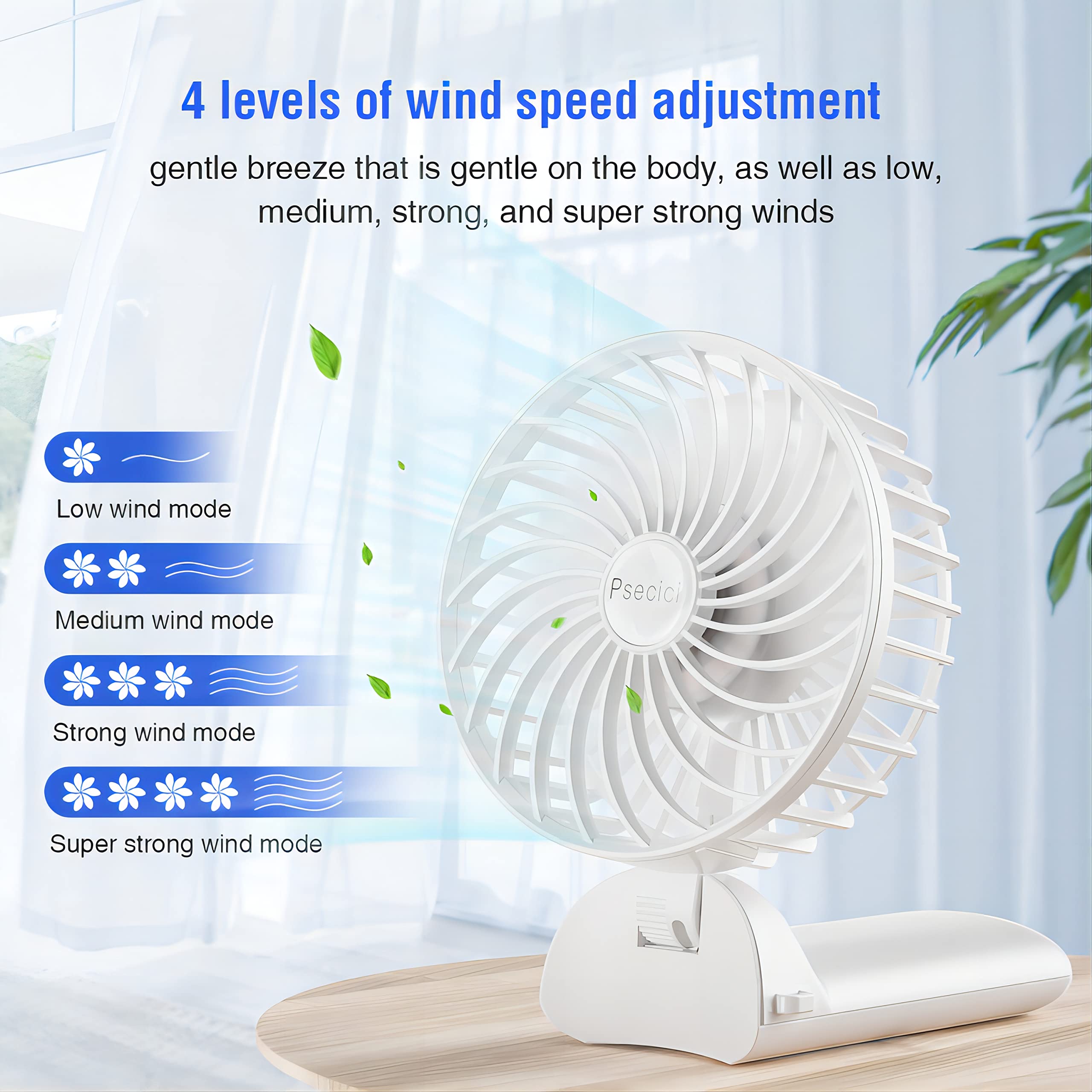 Handheld Fan, Mini Portable Personal Fan With Lanyard, 4 Speeds Level 180° Foldable Design