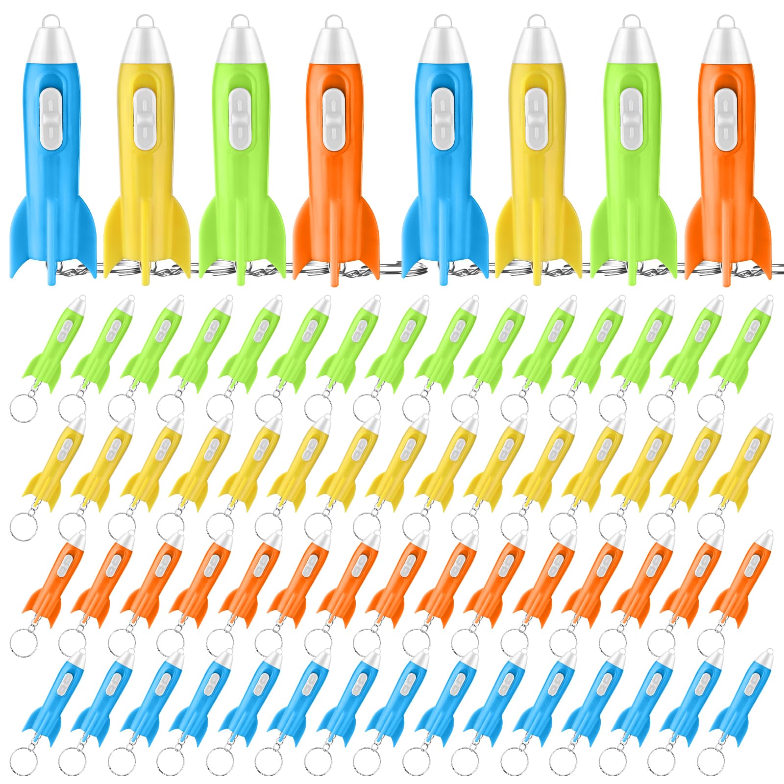 Hcewsbfd 200 Pcs Helicopter Mini Flashlight Keychain,Rocket Led Flashlight, Mini Flashlights In Bulk Colorful Small Led Flashlights Keychain Astronaut Party Favors For Kids