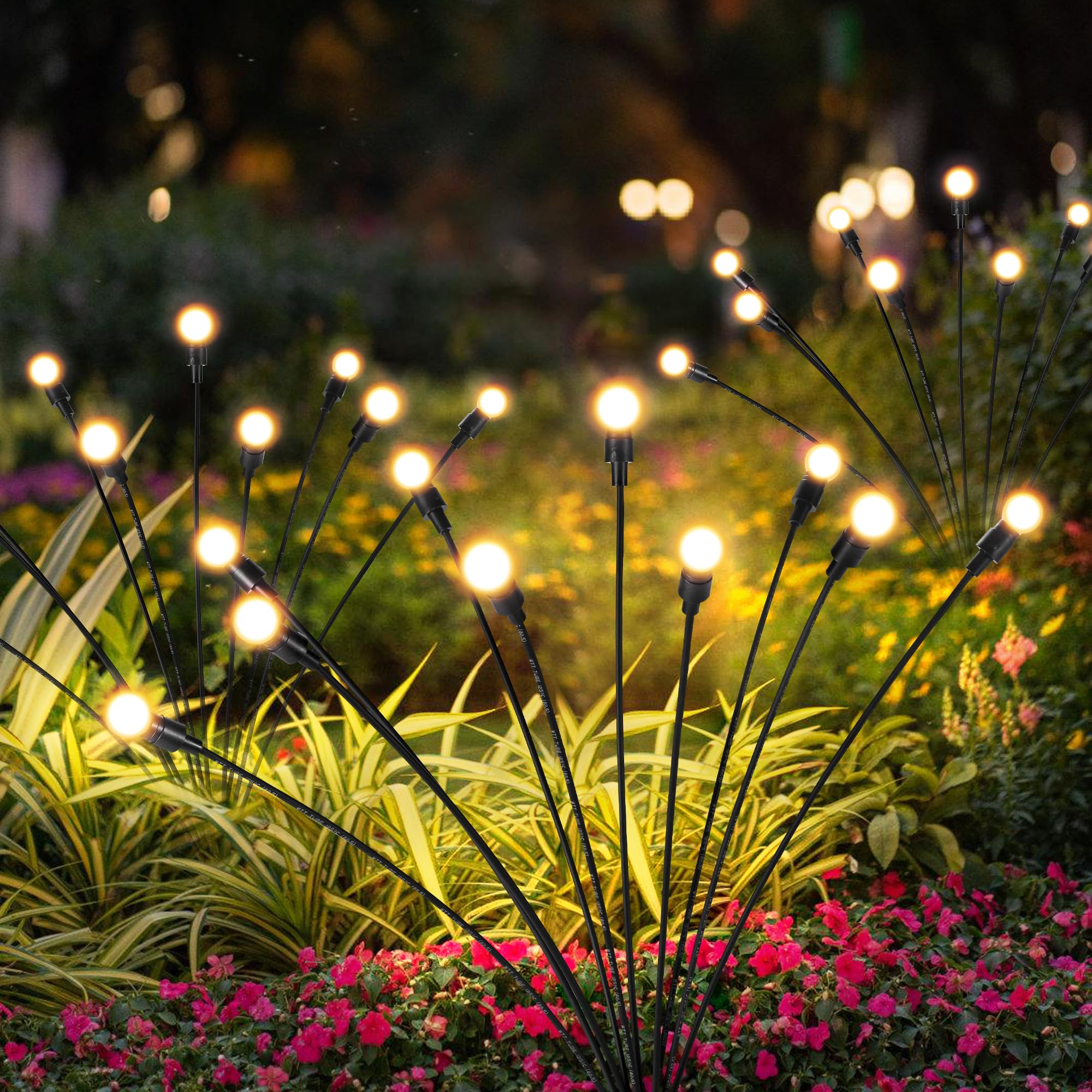 Suncket Solar Lights Outdoor Decoration, Waterproof Xmas Outdoor Lights Decor For Yard, Patio, Garden, And Front Porch, 20 Leds Swing With The Wind (2 Pack, Warm White)