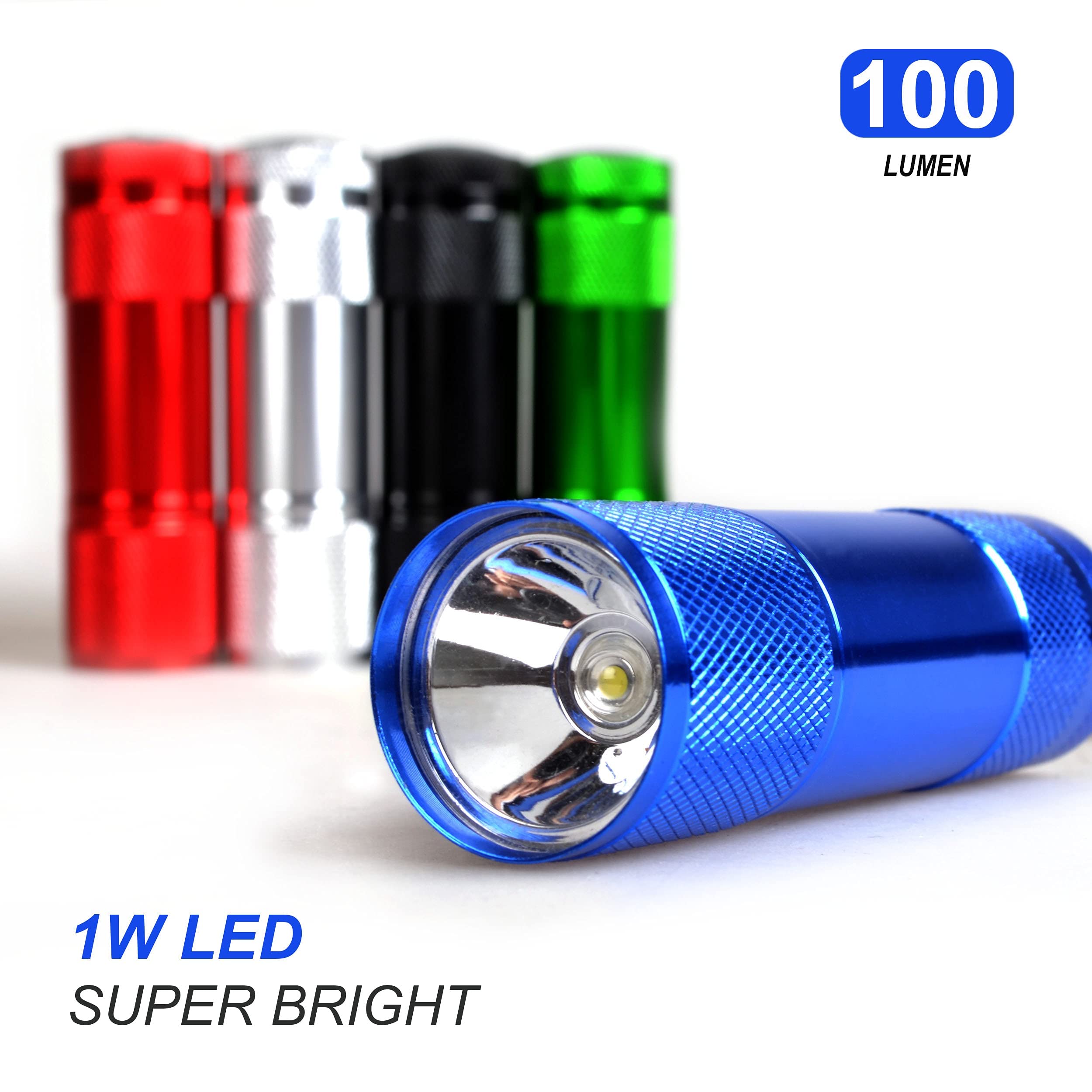 Fastpro 20-Pack 100 Lumen Super Bright Aluminum Led Flashlights Set, With Aaa Dry Batteries Included And Pre-Installed