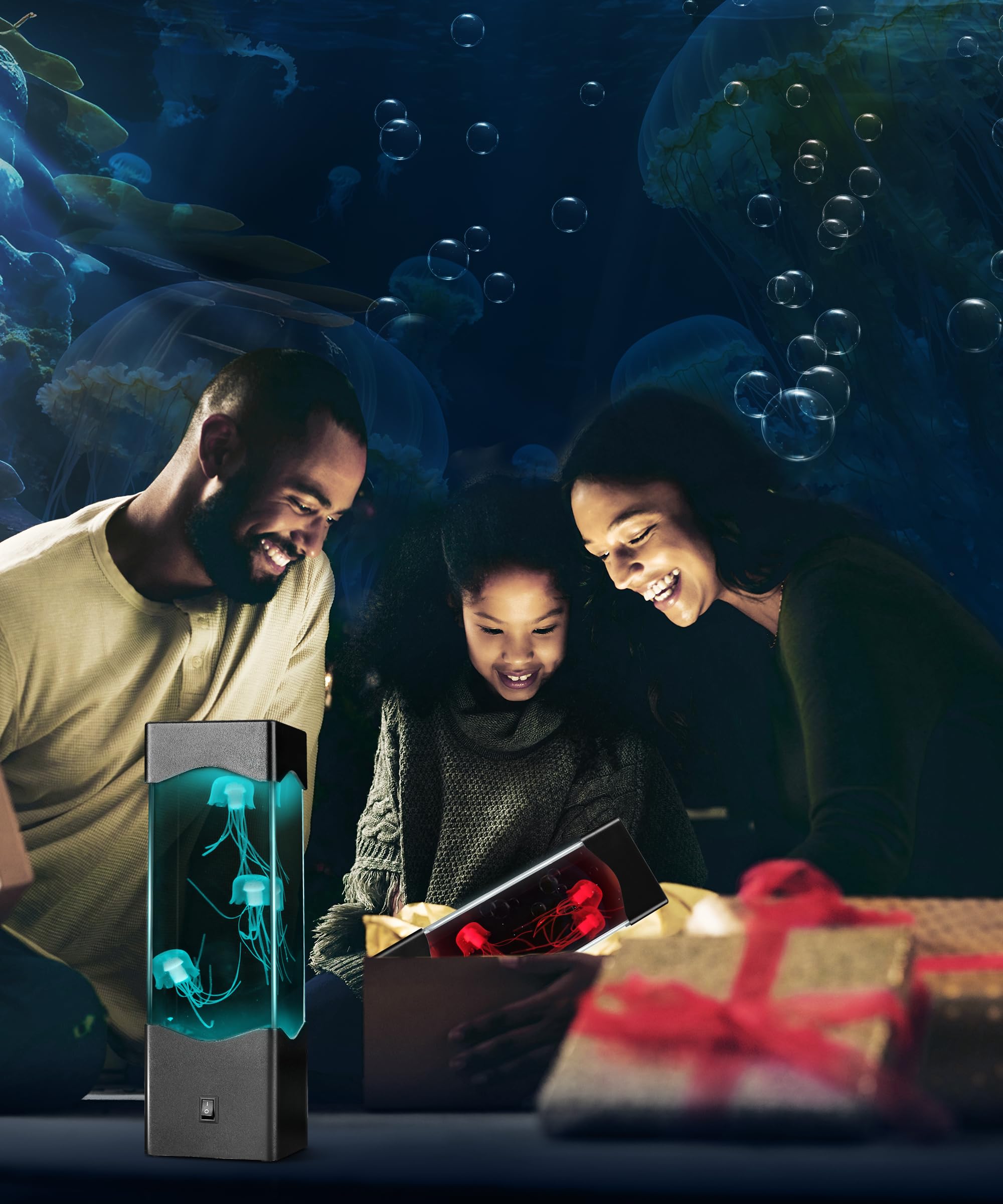 Faithorse Jellyfish Lamp Lava Lamp, Multi-Color Jelly Fish Night Light, 6 Color Mode, Spring Easter For Kids And Adults, Home Deco For Room Mood Light For Relax