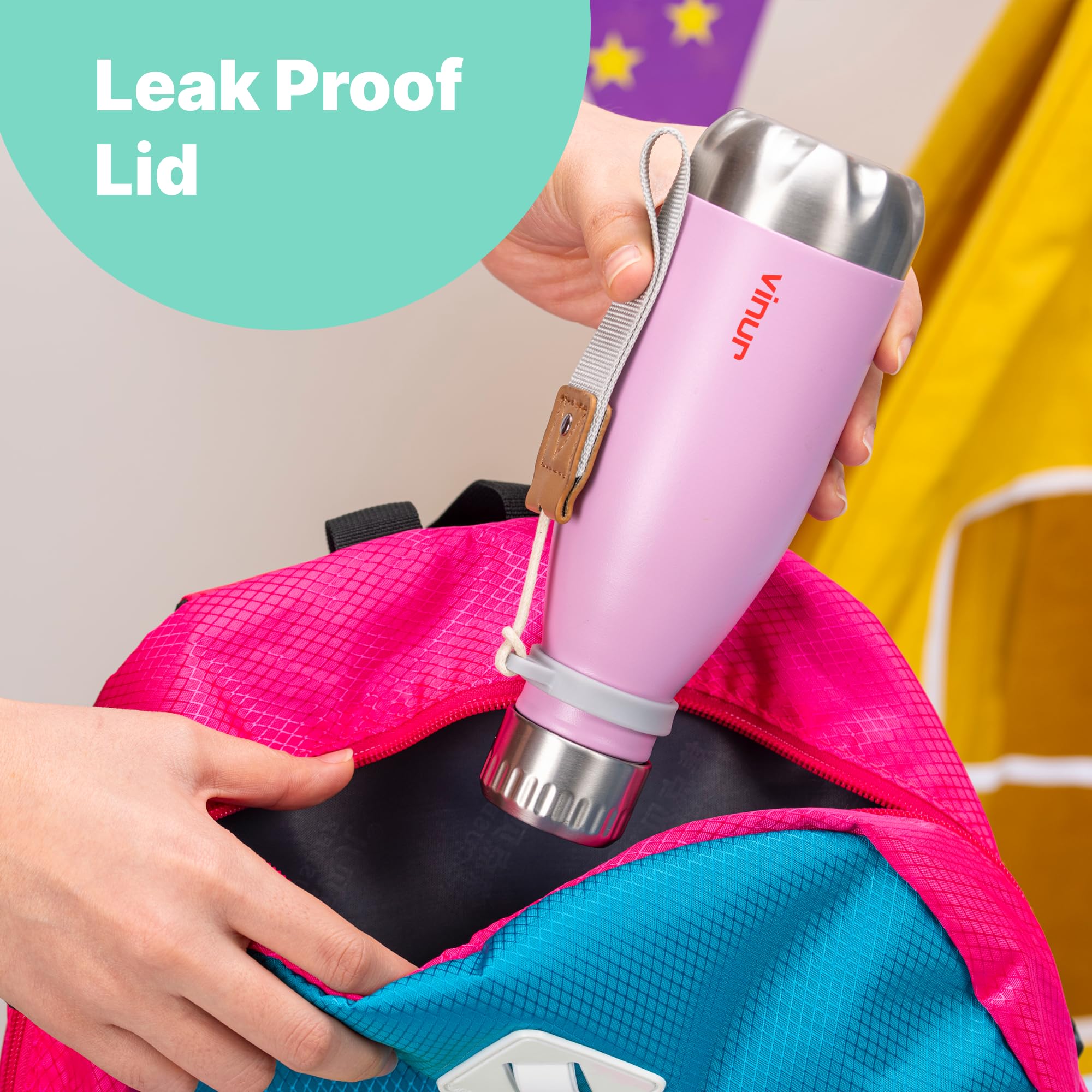 Vinur 12 Oz Small Water Bottle For Kids-Stainless Steel Vacuum Insulated Water Bottle