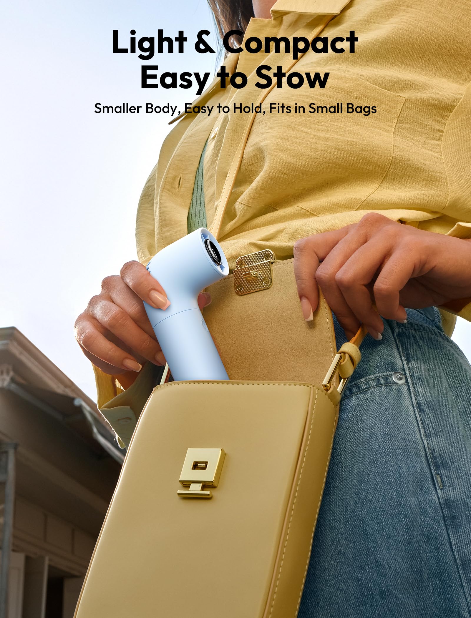 Mini handheld Aecooly fan with 15000 RPM motor, rechargeable and ideal for summer heat relief Koospark