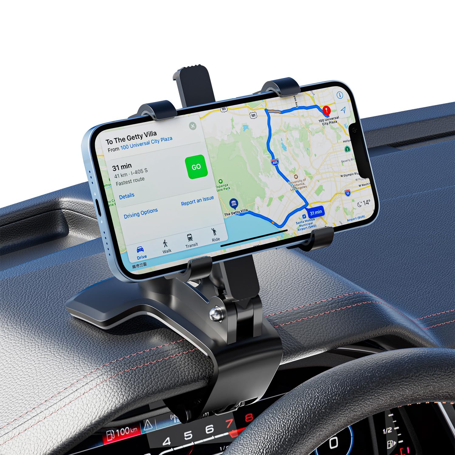 Jfx Car Phone Holder For Dashboard, Multi-Function One-Hand Operation, Clip-On Smartphone Holder, Compatible With 4.3-7.6 Inch Smartphones, Suitable For Thick Cases