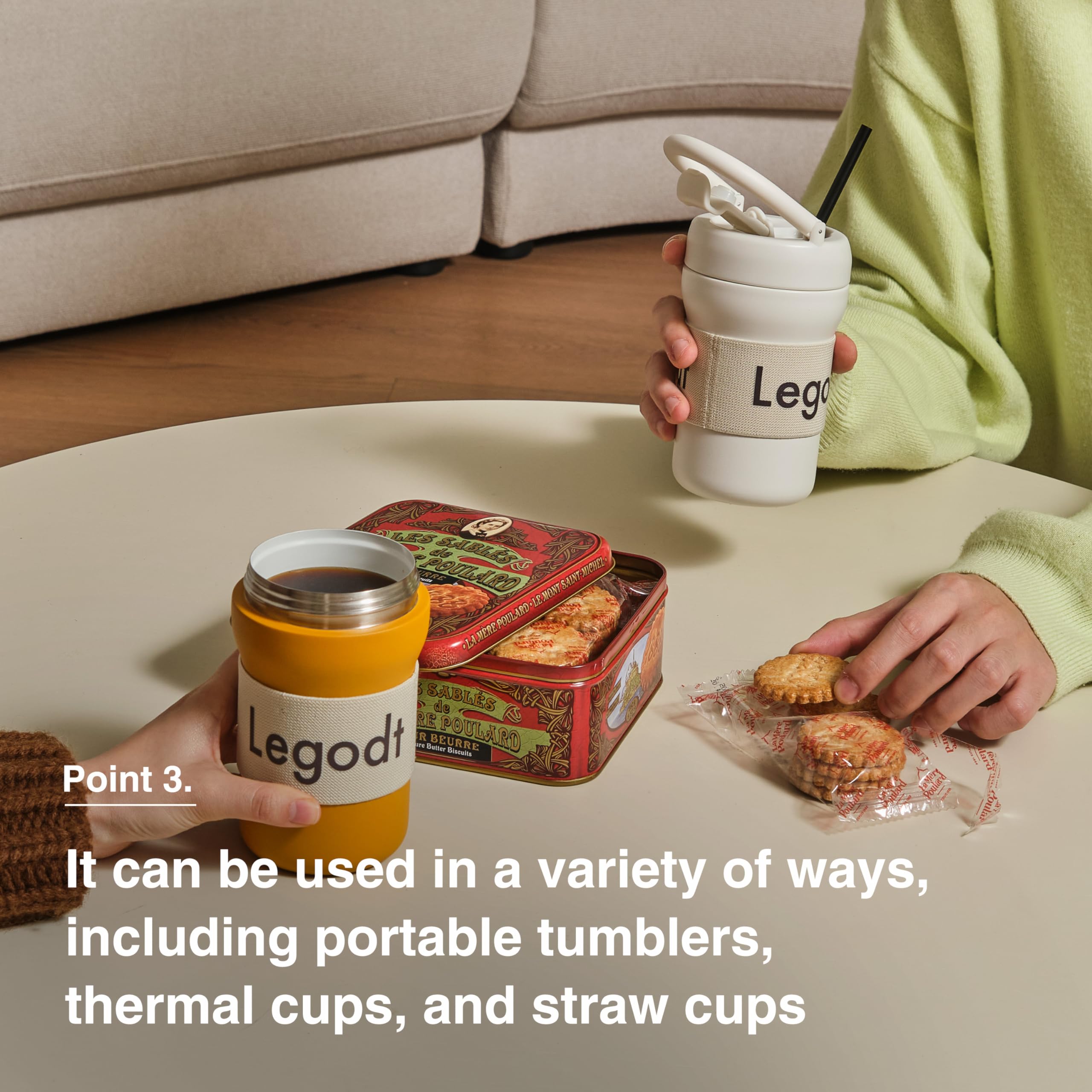 Odense Legodt 2 Way Tumbler 15.2Oz With 2 In 1 Lid & Flexible Handle - Straw Available Insulated