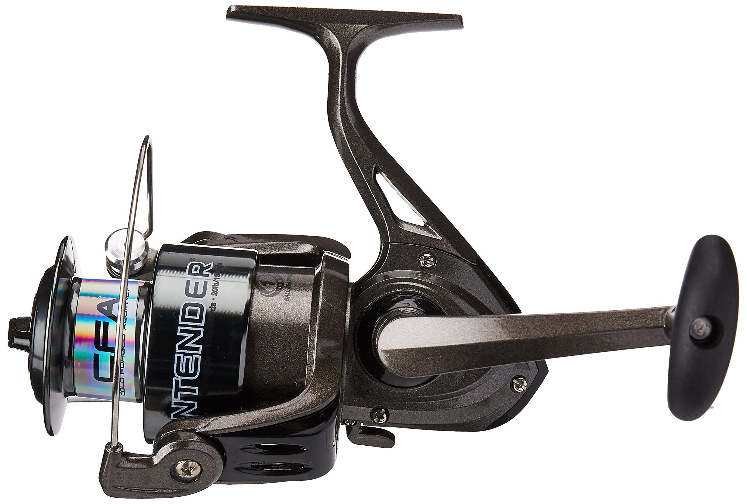 Shakespeare Contender Spinning Fishing Reel, Size 20, Instant Anti-Reverse, Oil Felt Front Drag System, Durable Aluminum Spool