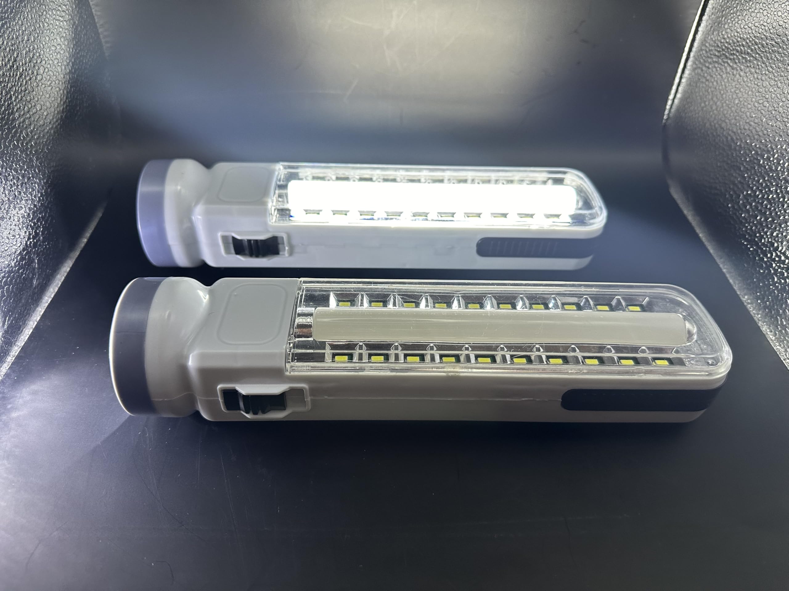 Moonighting Solar Powered Camping Bright Led Flashlisht Rechargeable Emergency Flashlight Cob Stong Flashlights Multiple Function For Survival Kit Camping Indoor Garage -2 Pack