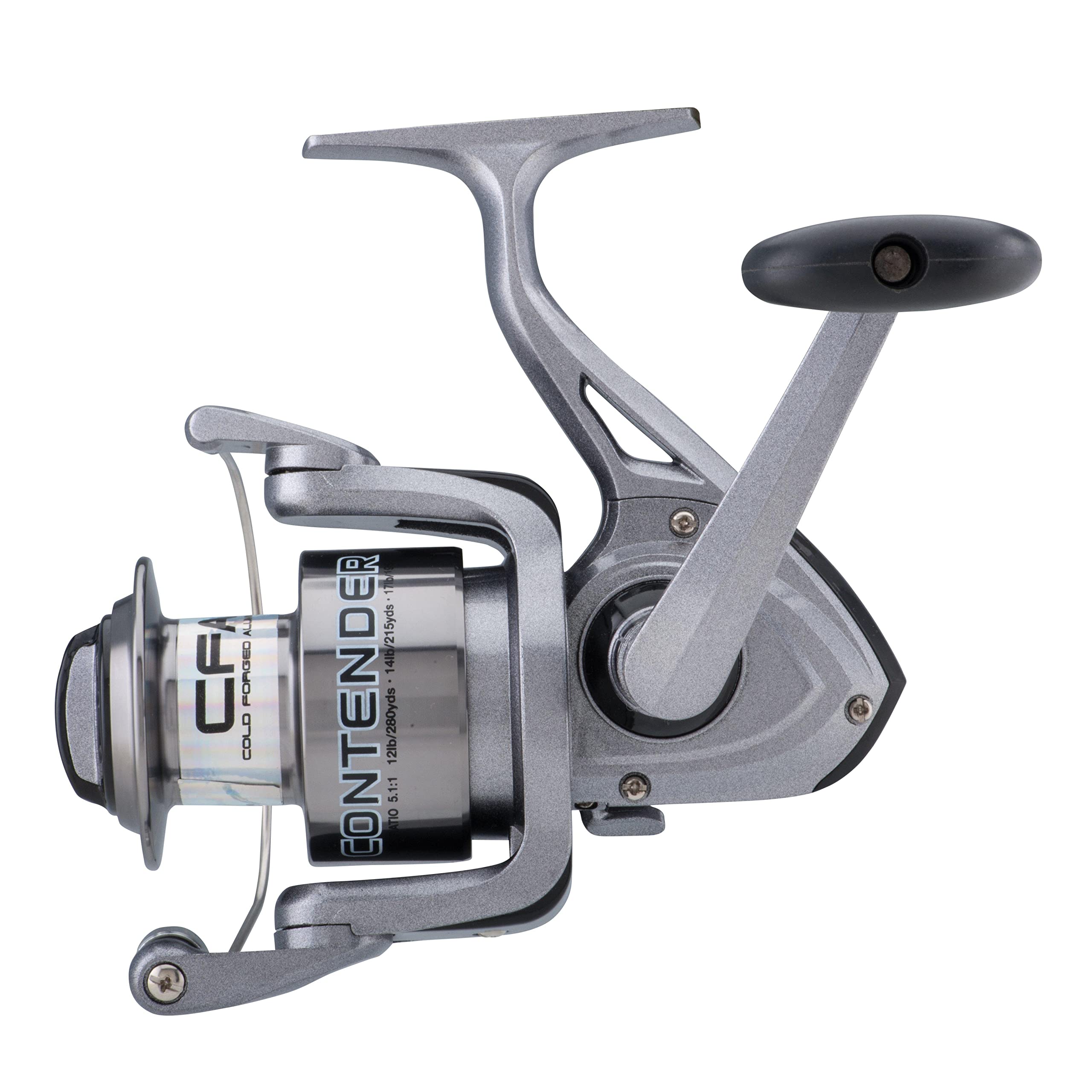 Shakespeare Contender Spinning Fishing Reel, Size 60, Instant Anti-Reverse, Oil Felt Front Drag System, Durable Aluminum Spool