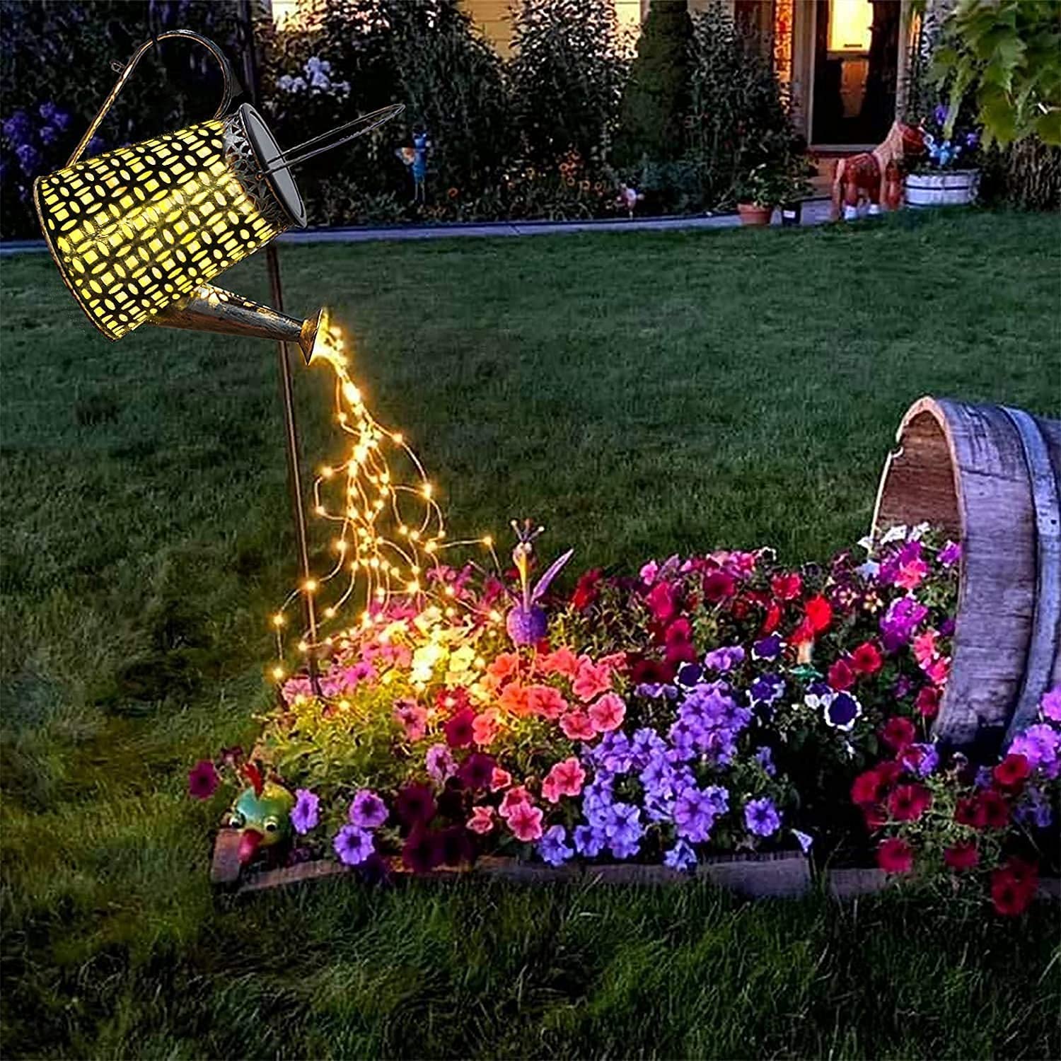 Zusonud Solar Lights Outdoor Garden Decorations,Watering Can Landscape Light Large Hanging Lantern ,Outside Waterproof Patio Decor Perfect Mothers Day