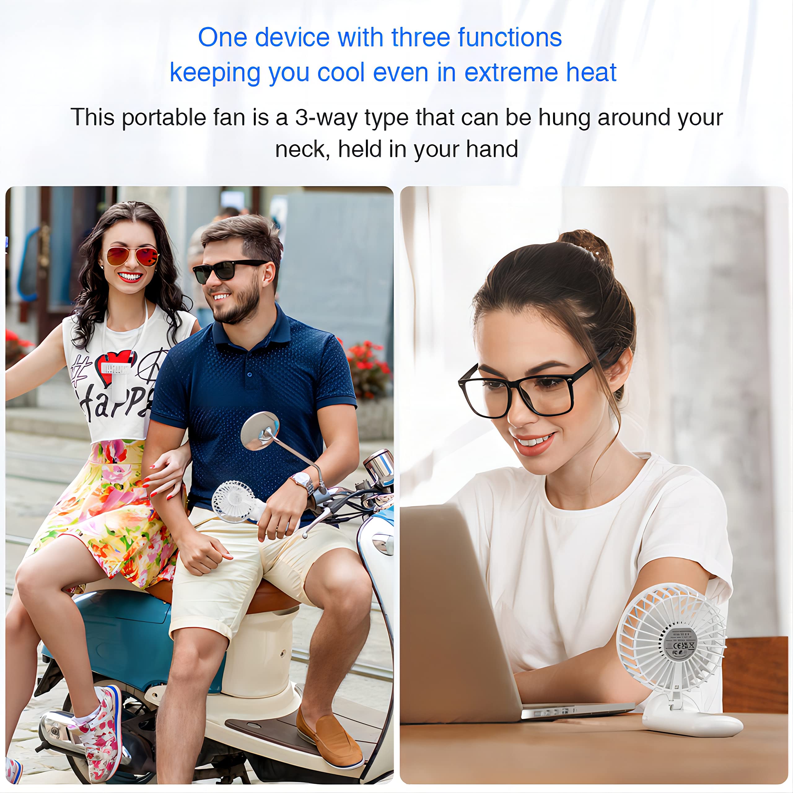 Handheld Fan, Mini Portable Personal Fan With Lanyard, 4 Speeds Level 180° Foldable Design