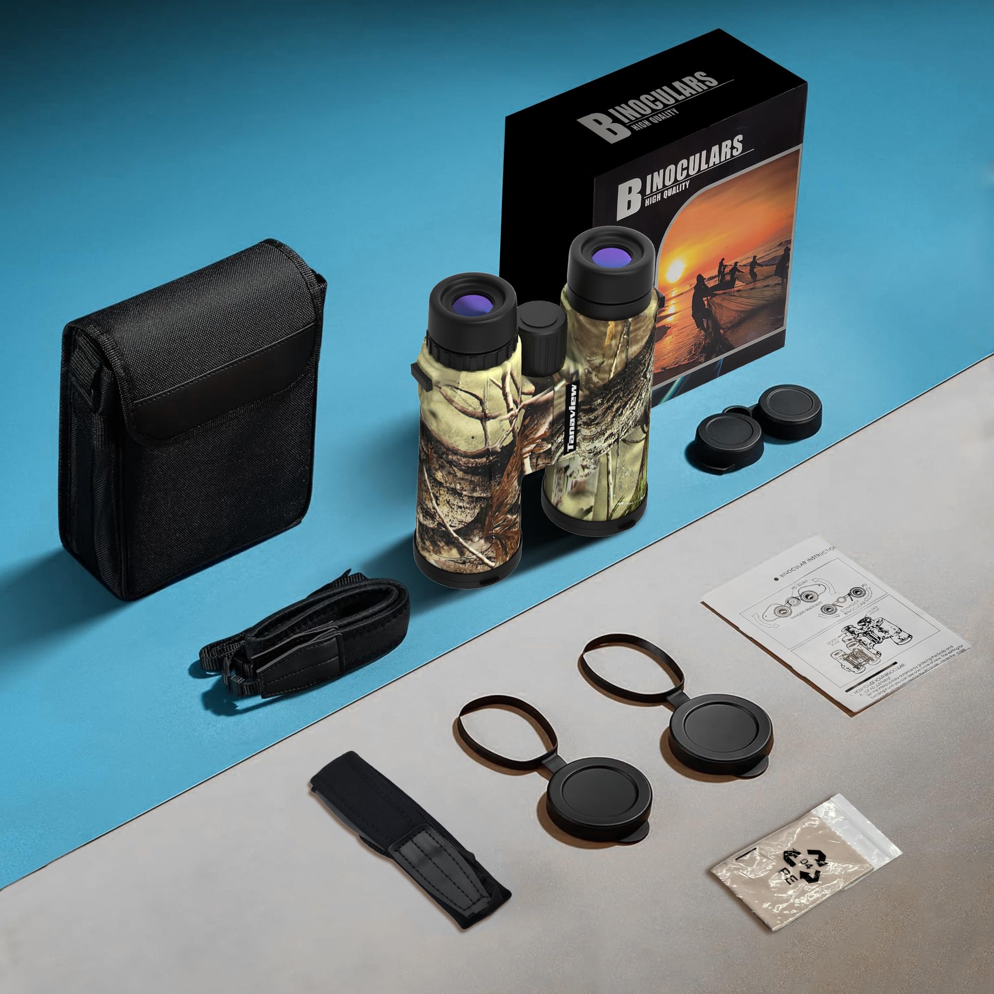 Tanaview 10X42 Compact Binoculars For Adults - Long Distance, High Powered Binoculars With Travel Case - Bright Light & Large Field Of View - Lightweight, Water & Fog Proof, Hunting, Bird Watching