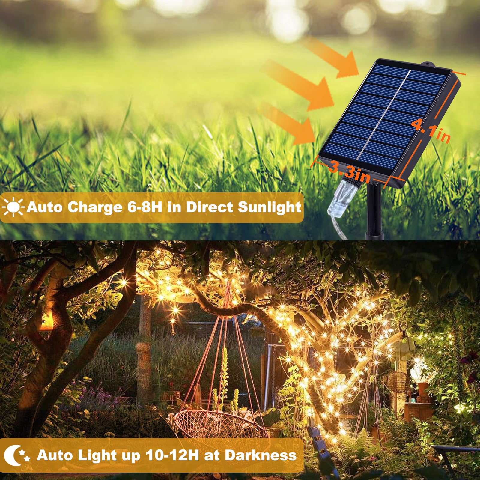 Zaiyw 300 Led 100Ft Solar Fairy Lights Outdoor, Solar Sliver Wire Fairy Lights With Timer Remote, Twinkle Lights Waterproof For Tree Garden Patio Wedding Decoration (Warm White)