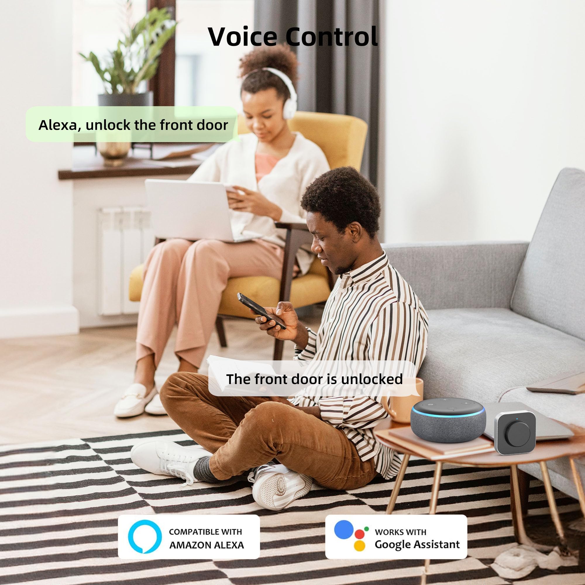 Nutomo Smart Front Door Lock Set: Keyless Entry Fingerprint Deadbolt With Handle Set Digital Keypad Door Locks Alexa App Remote Control Auto Lock Black