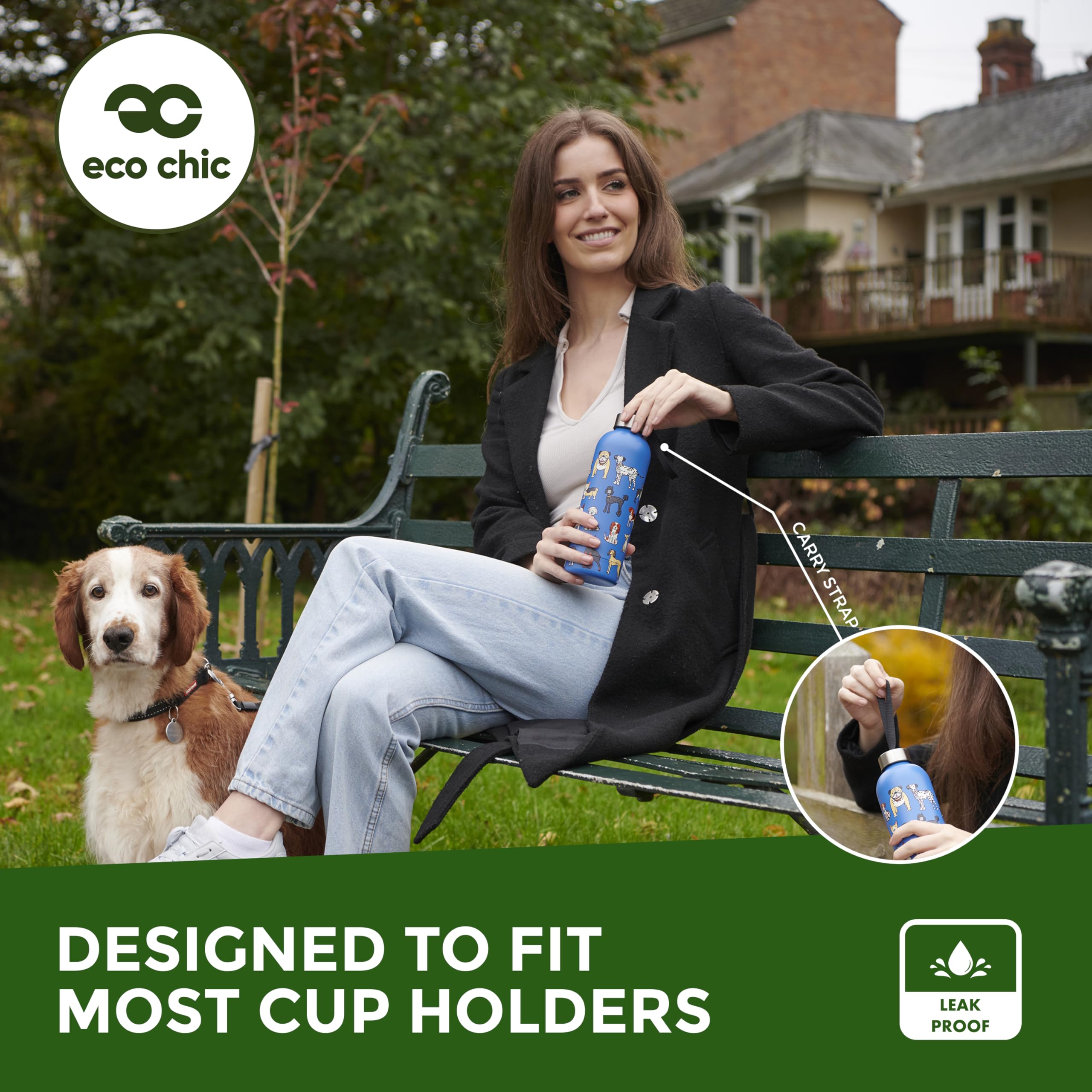 Eco Chic Travel Insulated Water Bottle - Lfgb & - Stainless Steel Thermal Bottle