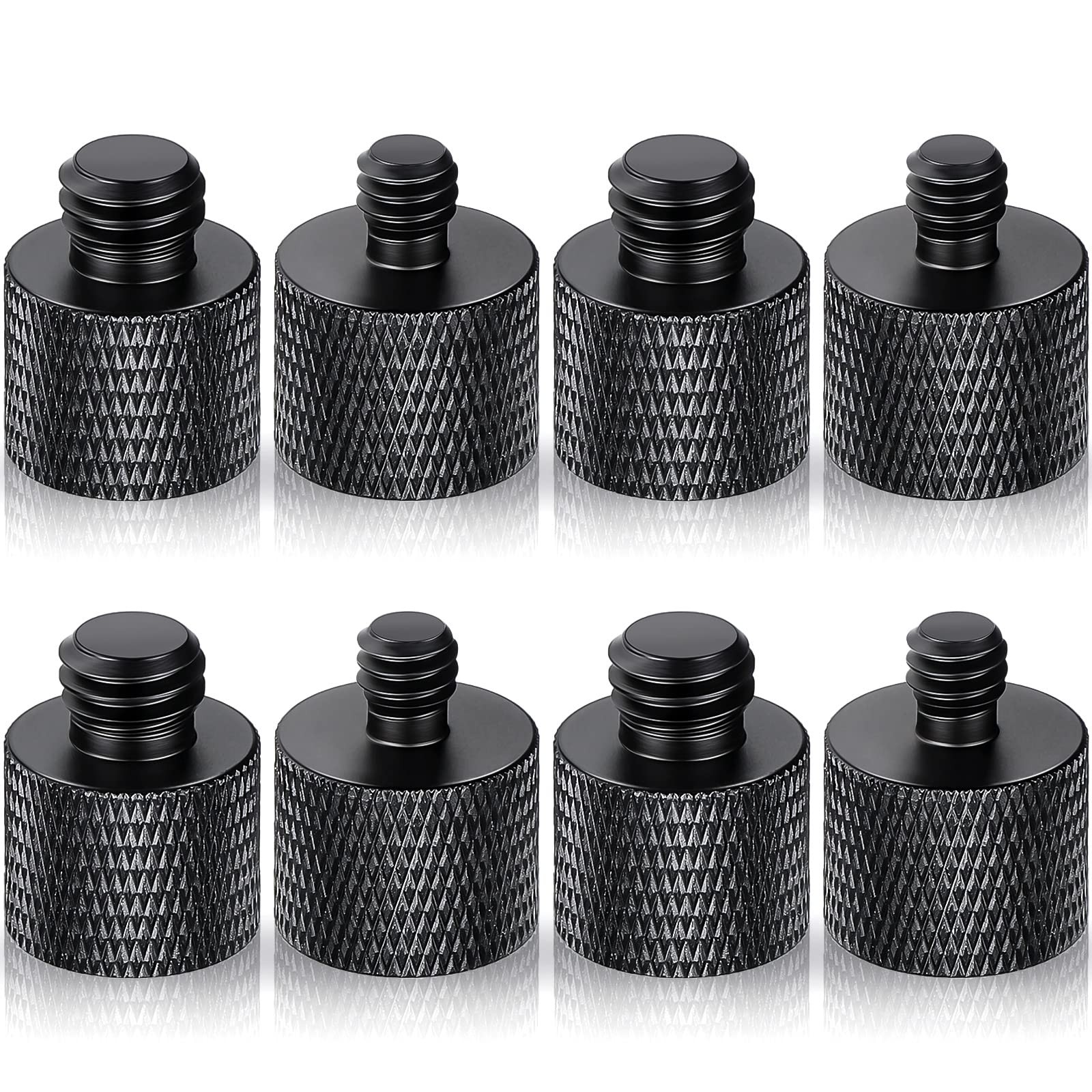 Moxweyeni 8 Pack Camera Screw Adapter 1/4 Male To 3/8 Female And 3/8 Male To 1/4 Female Camera Screw Adapter For Tripod Stand Microphone Stand Mic Mount, Black