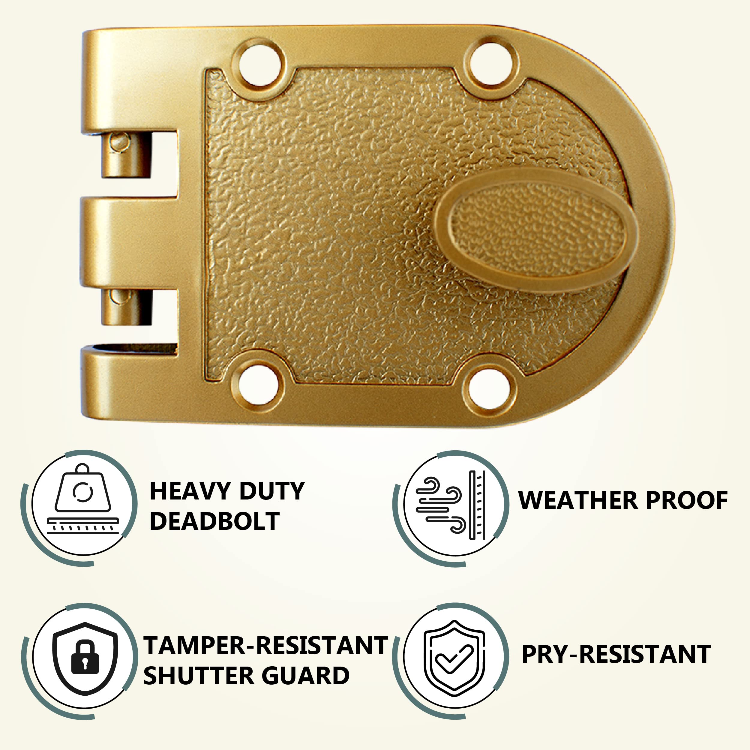 Nu-Set 2120-3 Jimmy Proof Style Inter Locking Deadbolt Lock With Single Cylinder, Bronze