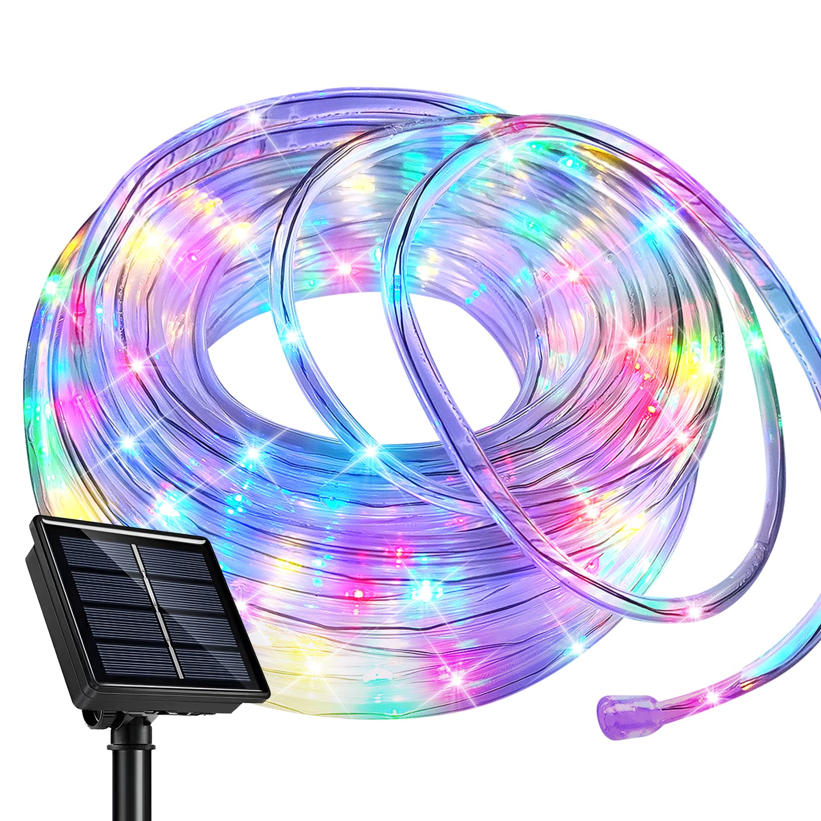 Singchungte Solar Colorful Rope Lights, 66Ft 200 Led Waterproof Rope Lights For Outside, Solar Rope Light Outdoor Indoor, Rope Lights For Outdoor Wedding Garden Holiday Lights Decoration(Multicolor)