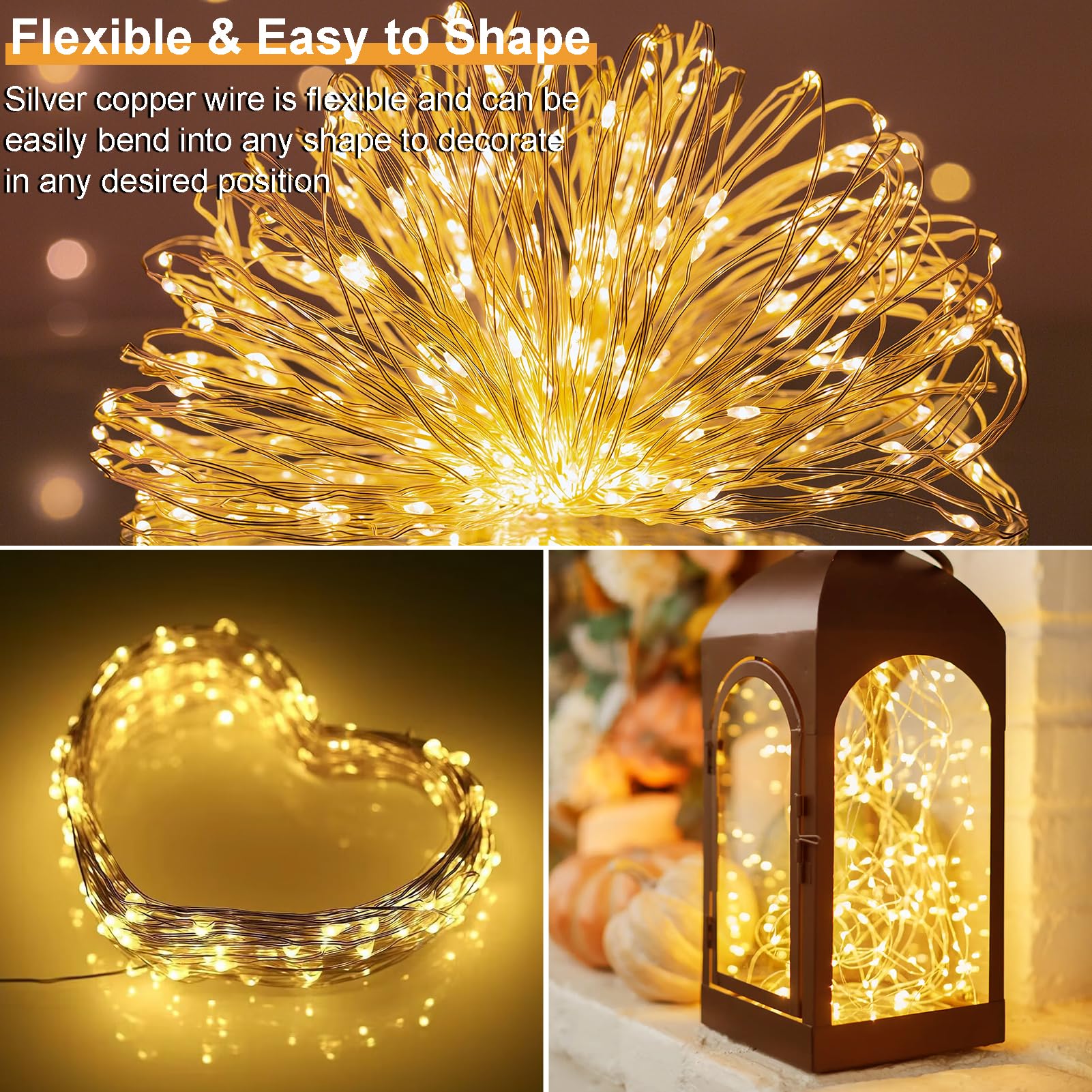 Zaiyw 300 Led 100Ft Solar Fairy Lights Outdoor, Solar Sliver Wire Fairy Lights With Timer Remote, Twinkle Lights Waterproof For Tree Garden Patio Wedding Decoration (Warm White)