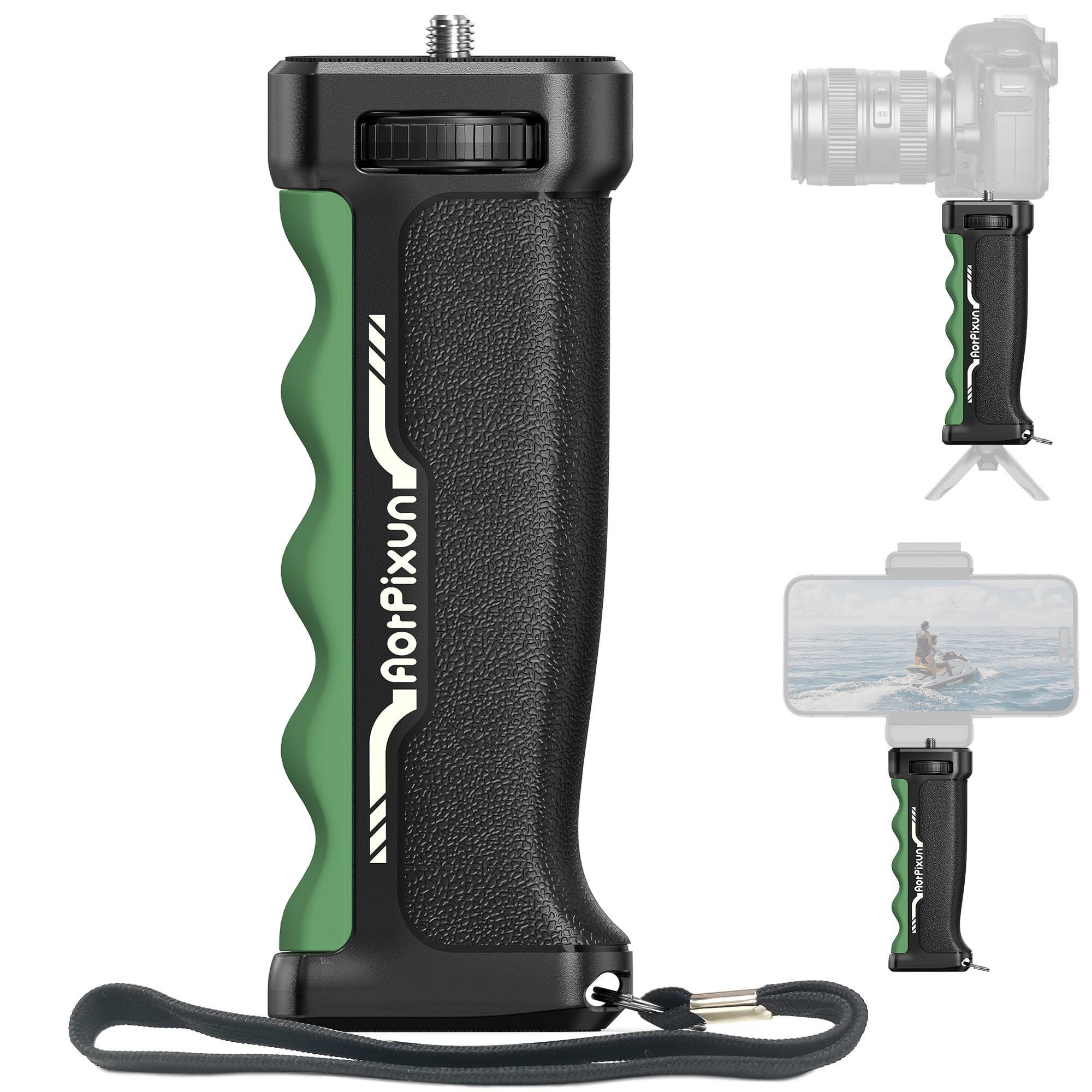 Aorpixun Profession Camera Handle Grip Ergonomic Universal Handheld Grip Stabilizer Compatible With 1/4'' Gopro Dsrl Digital Video Camera Camcorder