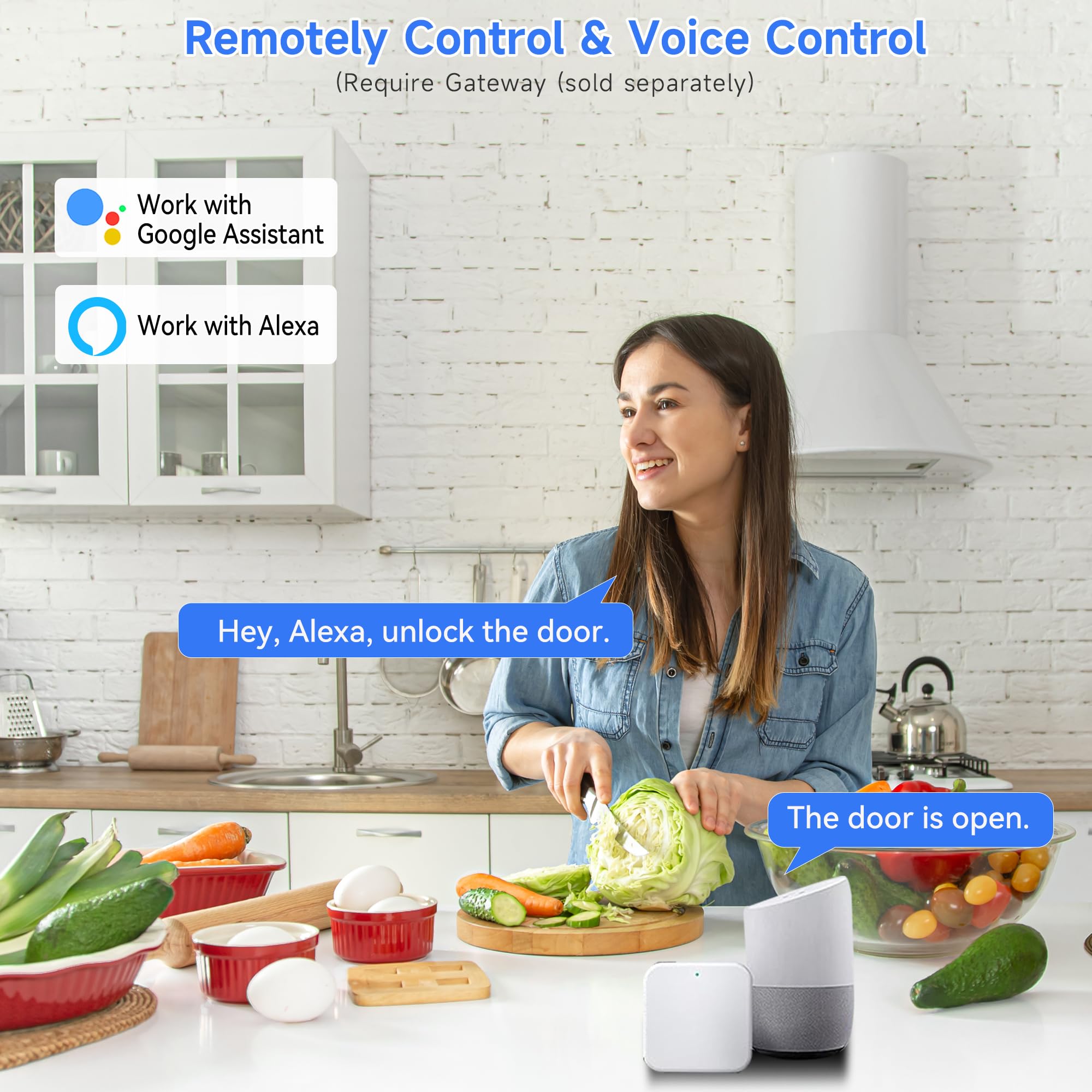 Yosimika Smart Keyless Entry Door Lock With Handle – Bluetooth Front Door Deadbolt With Fingerprint, App & Keypad Control, Alexa Compatible, Matte Black