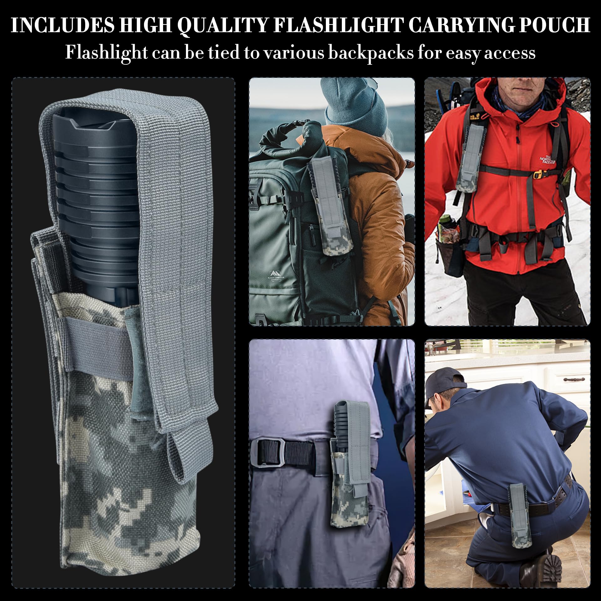 Weoxi Super Bright Rechargeable Flashlights 2400000 High Lumen, Powerful Led Flashlight, Ipx7 Waterproof Floodlight & Spotlight Flashlight 2-In-1 W/5 Modes For Camping, Emergency, Search & Rescue