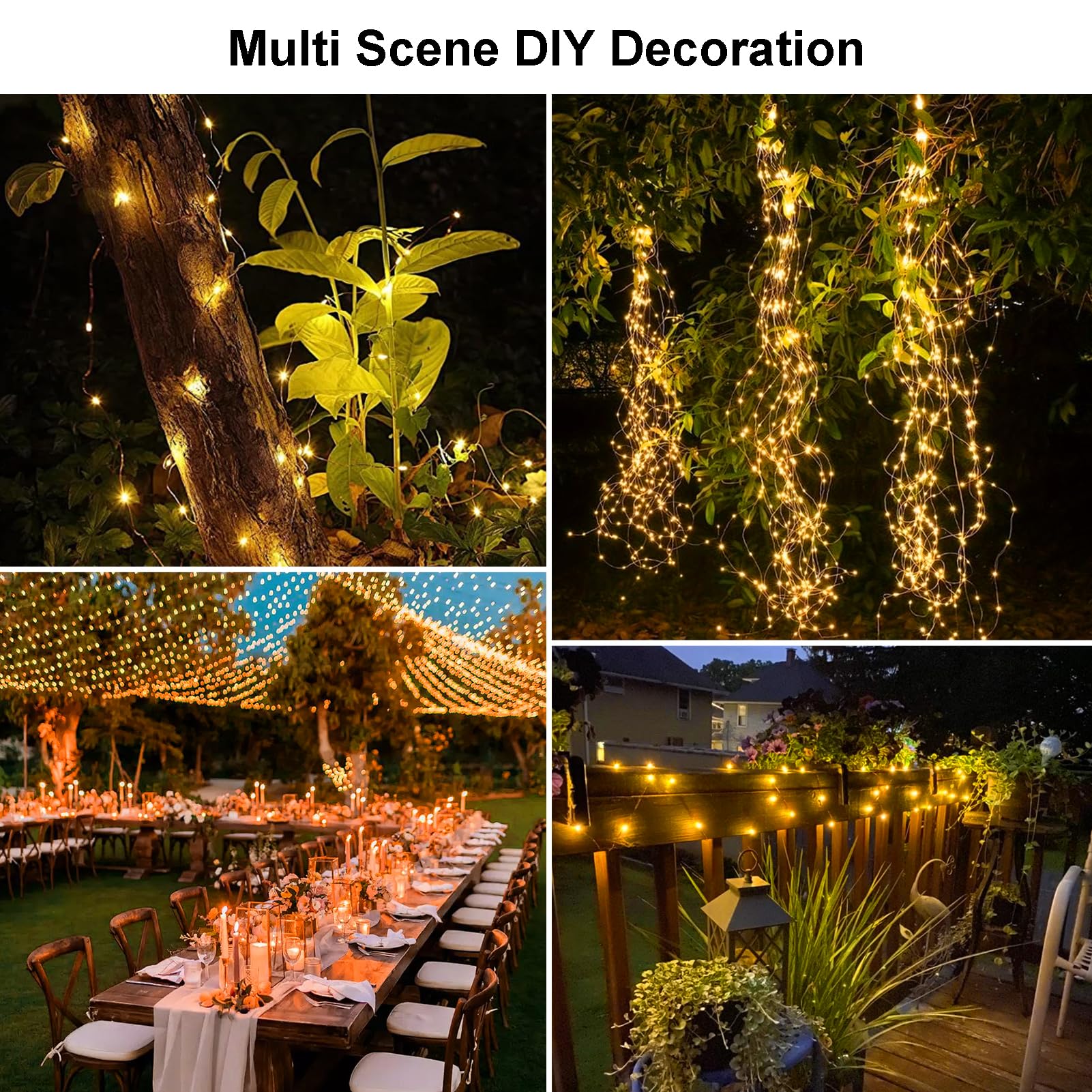 Zaiyw 300 Led 100Ft Solar Fairy Lights Outdoor, Solar Sliver Wire Fairy Lights With Timer Remote, Twinkle Lights Waterproof For Tree Garden Patio Wedding Decoration (Warm White)