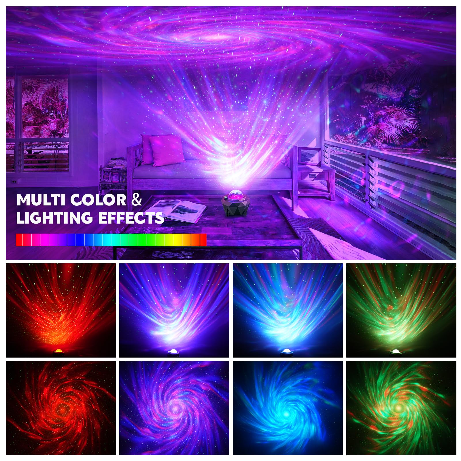 Zonqoonz Star Projector, Galaxy Projector With App Remote Control,Music Speaker Aurora Projector, Night Light Projector For Kids Adults Gaming Room, Home Theater, Birthday, Party