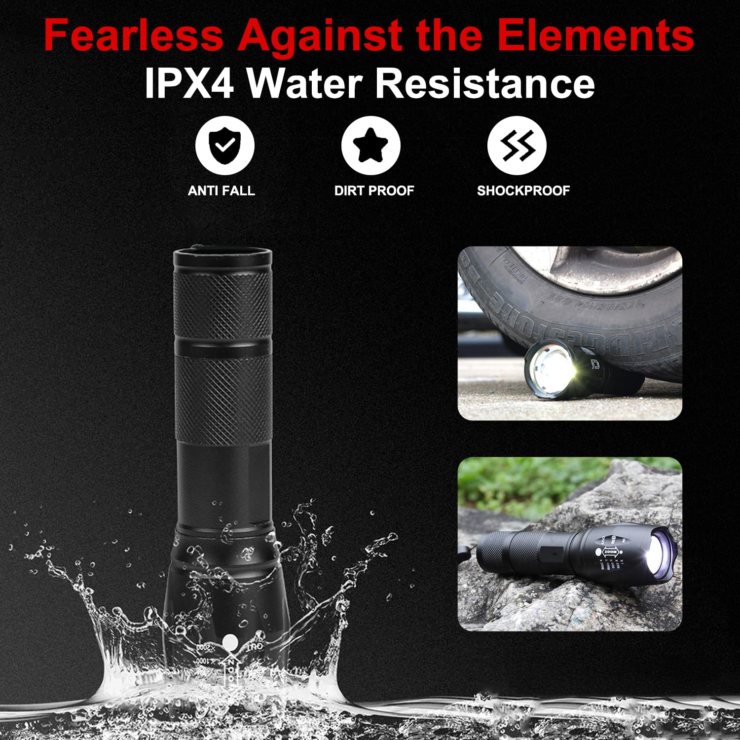 Hyvczp Led Flashlights - Mini Camping Flashlights With 2000 High Lumen, 5 Modes, Zoomable Beam - Powerful, Bright, And Portable Handheld Flashlight For Camping Gear, Hiking, Walking (2)