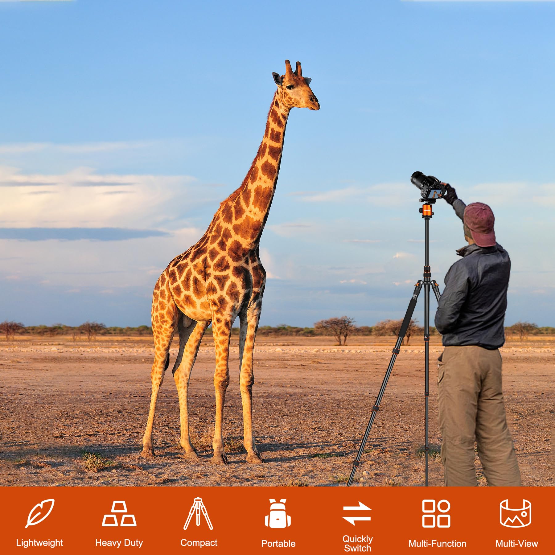 Victiv 80/85 Inches Heavy Duty Tripod For Camera And Phone, 85" Camera Monopod Tripods, Dslr Binoculars Spotting Scope Camcorders Video Tripod Stand, 360 Degree Ball Head, 35 Lbs Loads