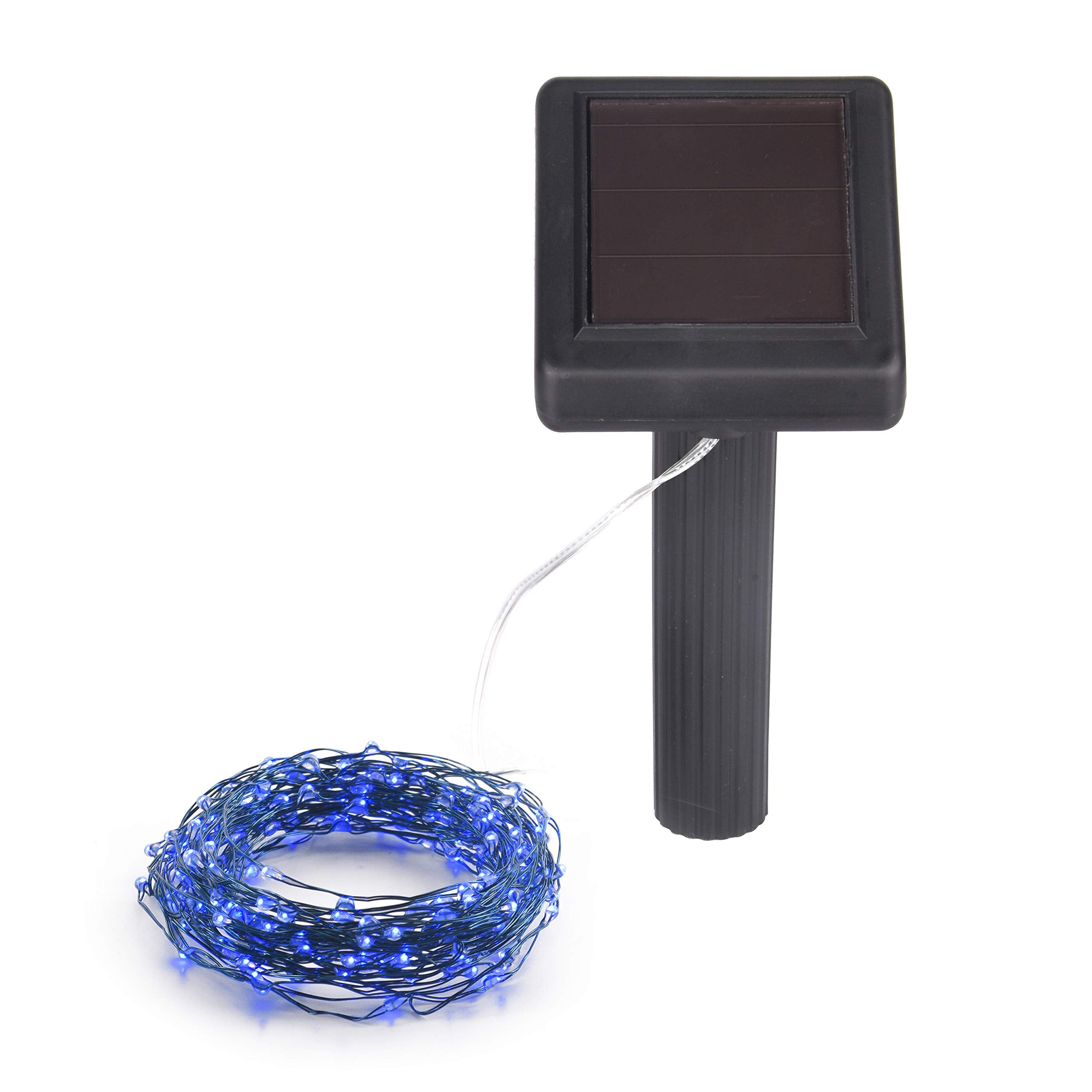 Hunnykome Solar Lighting Solar Powered String Lights, 100 Led Copper Wire Lights, Waterproof Starry String Lights, Indoor/Outdoor Solar Decoration Lights For Gardens, Patios, Homes, Parties: 20 Ft, Blue