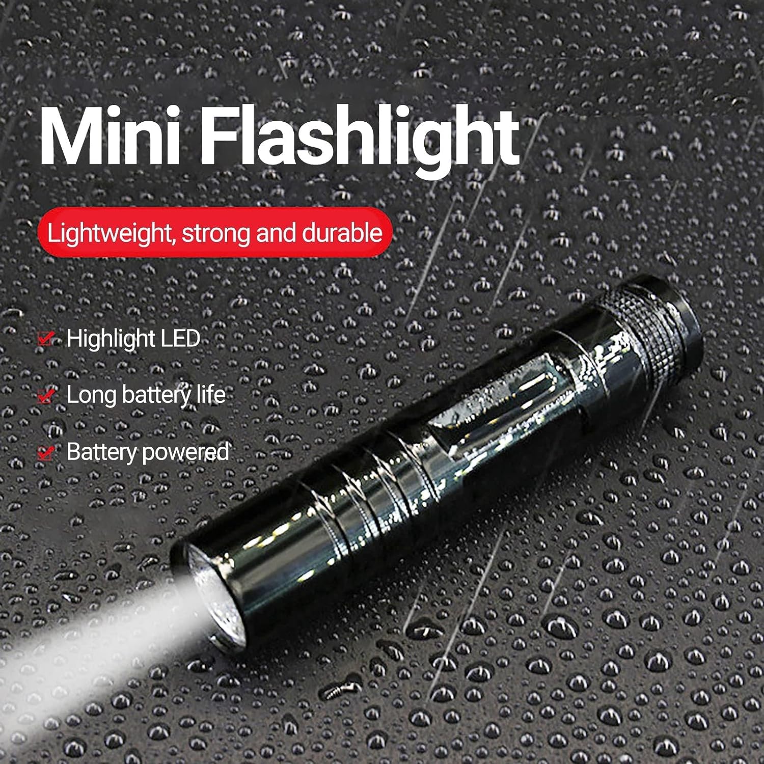 Galyacht Red Mini Flashlight, High Brightness Water-Proof Portable Outdoor Emergency Led Pocket Flashlight Handheld Flashlights For Cycling, Emergency Small Strong Light Keychain