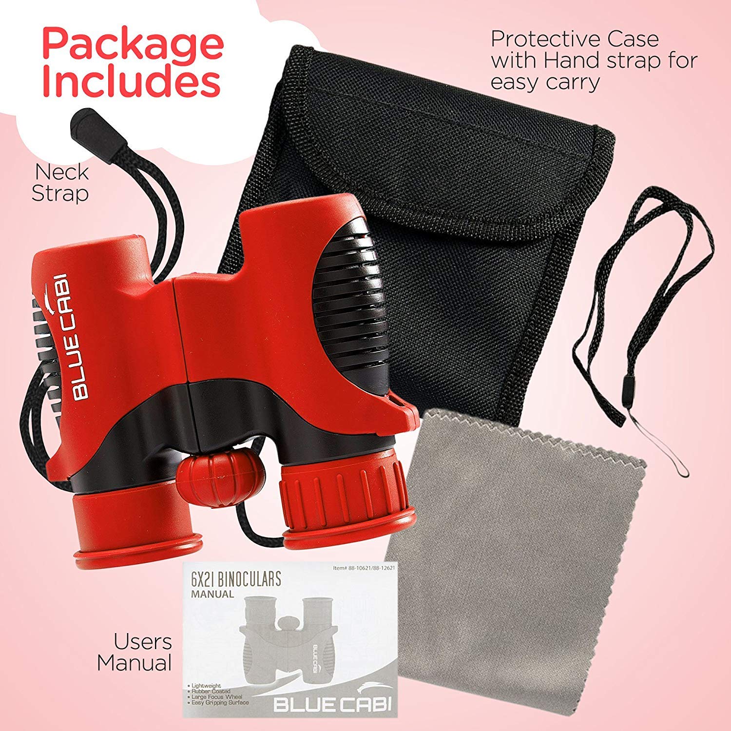 Bluecabi 6X21Mm Children Binoculars By Bresser - Shock-Proof Children Binoculars For Kids Binoculars For Bird Watching Binoculars Compact Binoculars