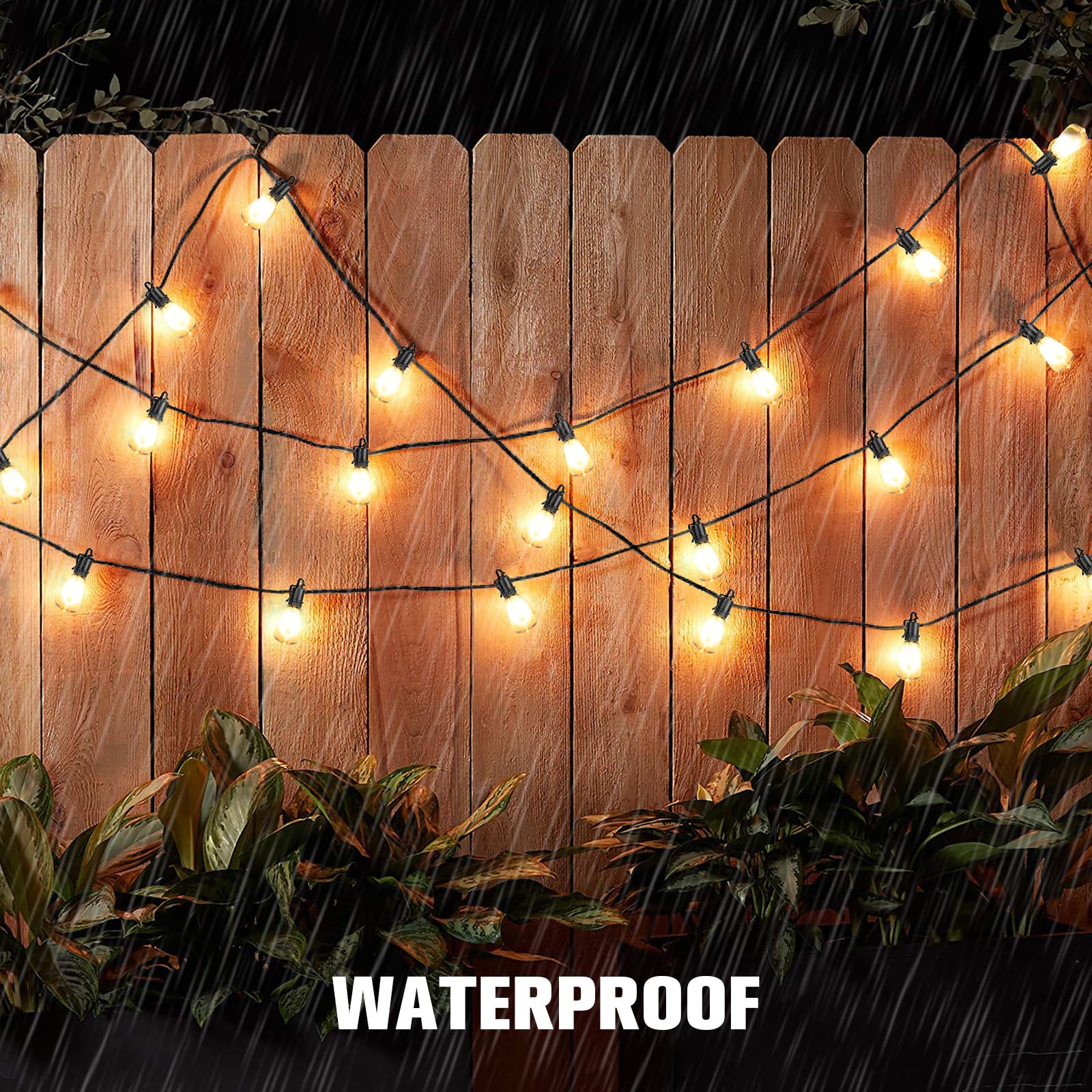 Oooled Solar String Lights Outdoor Waterproof 100Ft With Remote, 52 Led Shatterproof St38 Vintage Edison Bulbs, 3 Light Modes, Dimmable& Timable Hanging Lights For Outside Backyard